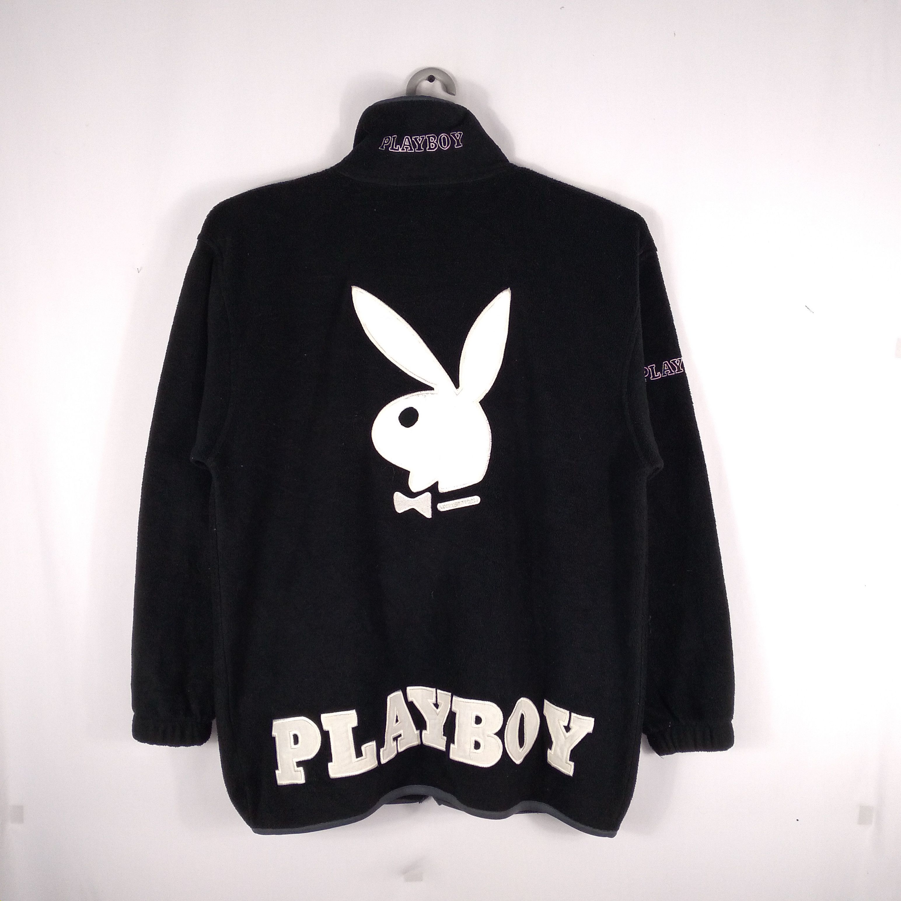 Playboy × Vintage 🔥OG🔥90s🔥Vintage Playboy Big Logo Fleece Zipper Jacket Size US M / EU 48-50 / 2 - 1 Thumbnail
