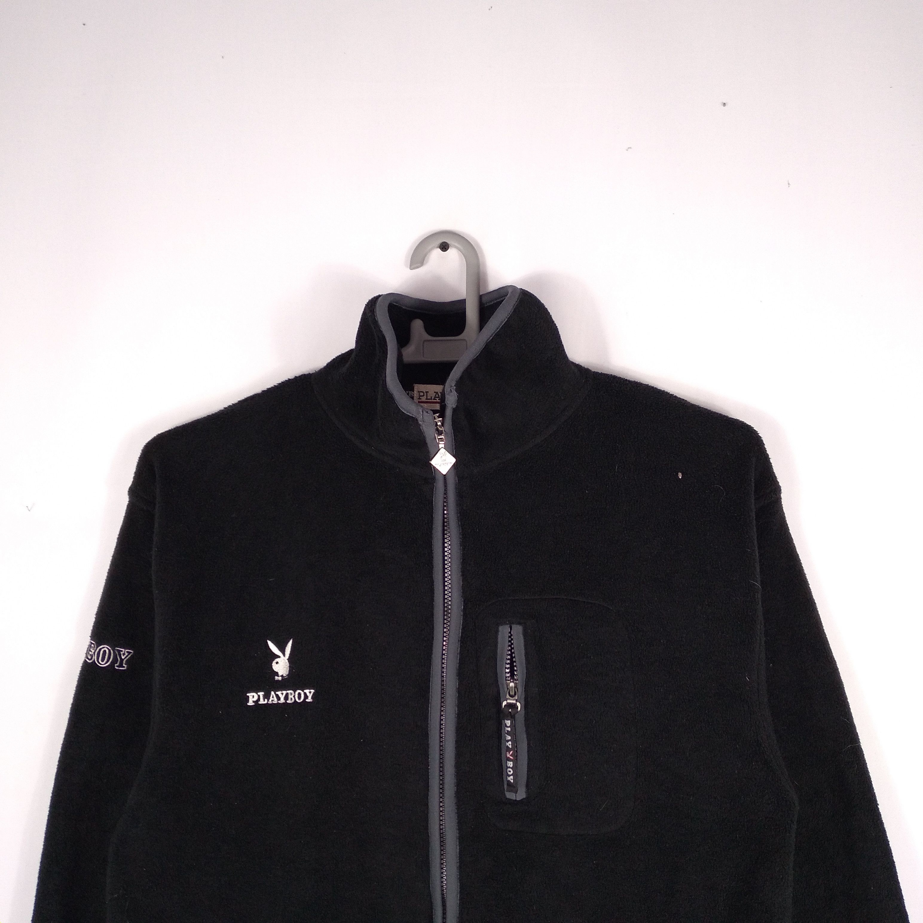 Playboy × Vintage 🔥OG🔥90s🔥Vintage Playboy Big Logo Fleece Zipper Jacket Size US M / EU 48-50 / 2 - 5 Thumbnail