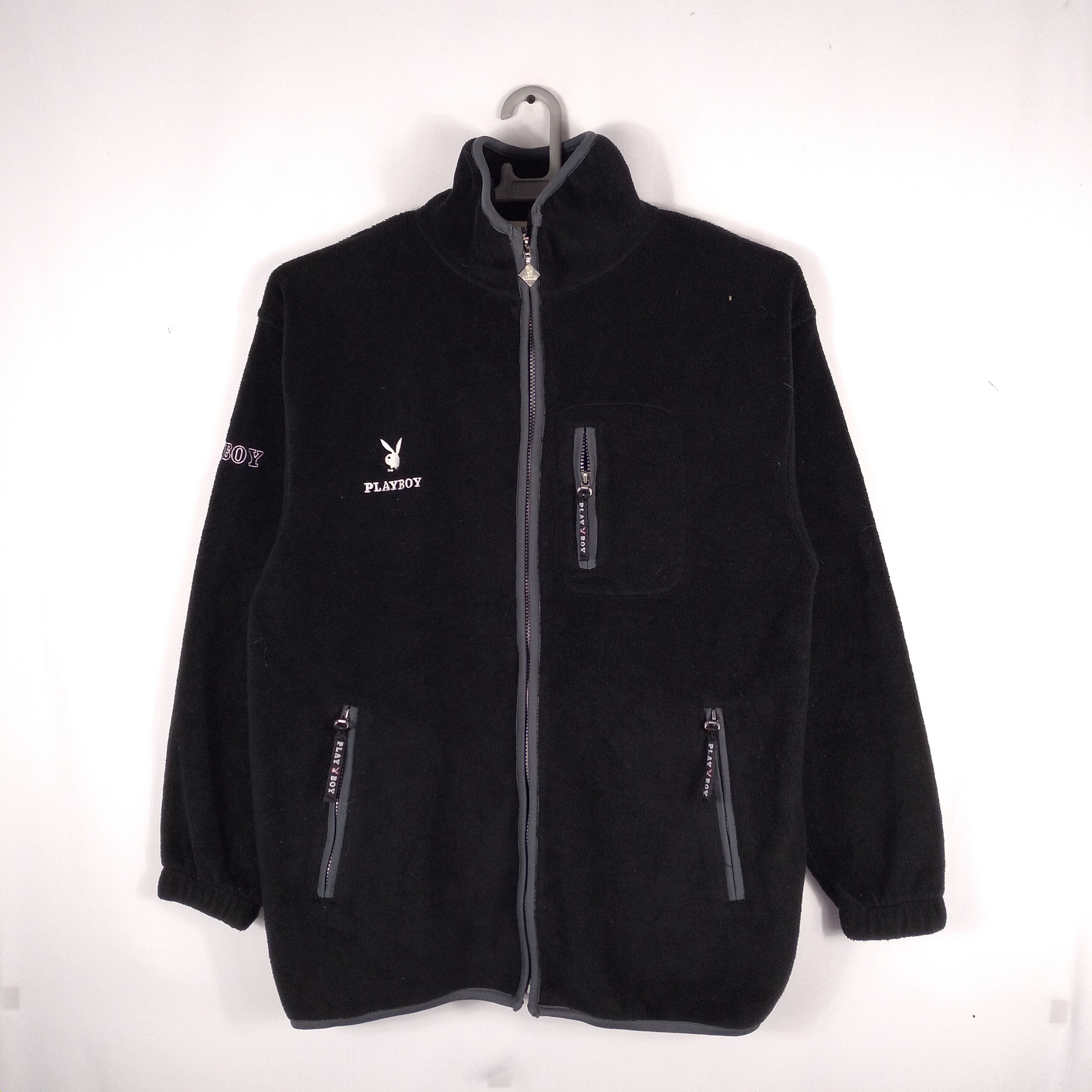 Playboy × Vintage 🔥OG🔥90s🔥Vintage Playboy Big Logo Fleece Zipper Jacket Size US M / EU 48-50 / 2 - 4 Thumbnail