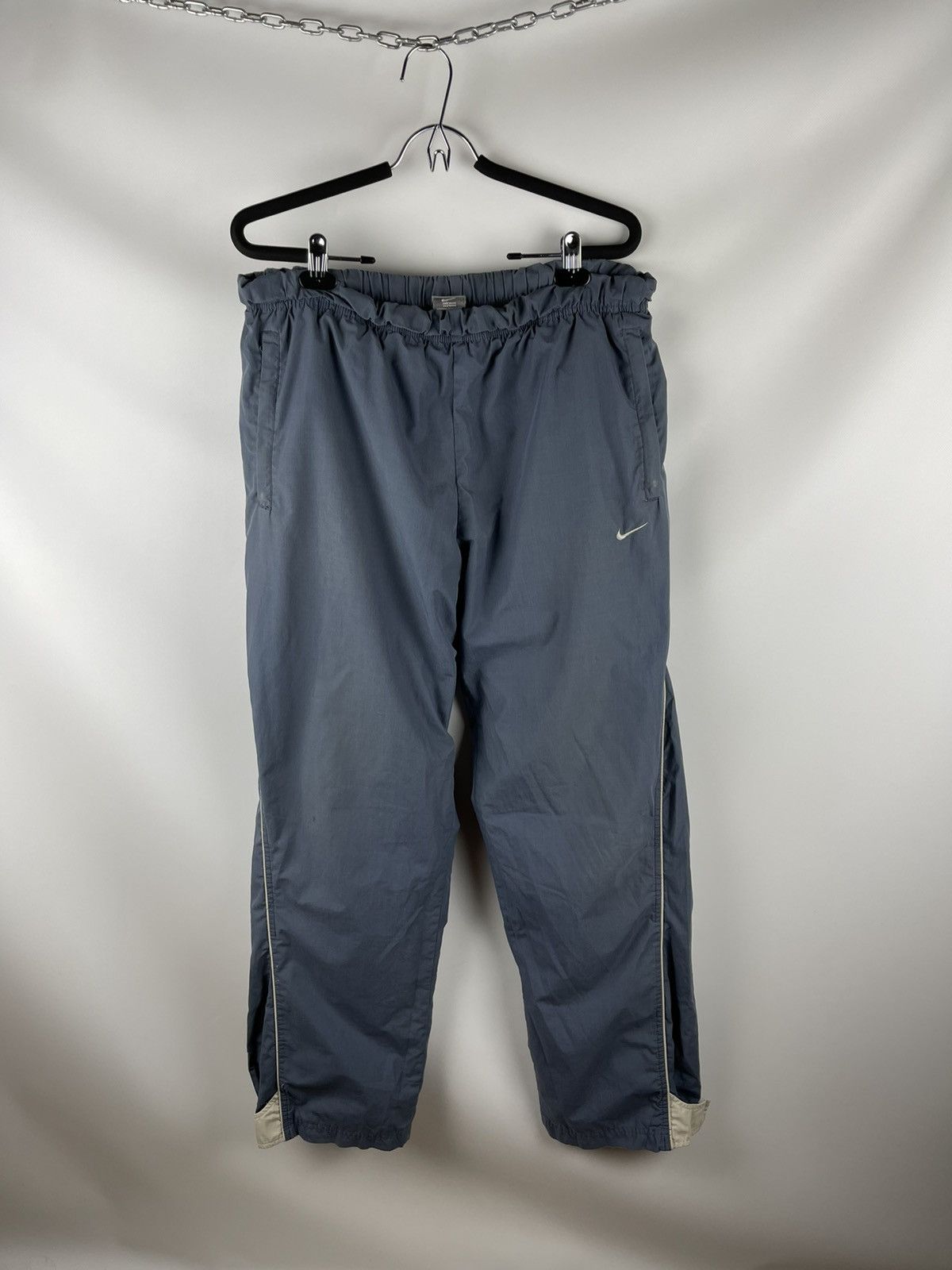 Nike Nike vintage y2k drill logo swoosh grey track pants Size US 36 / EU 52 - 1 Thumbnail