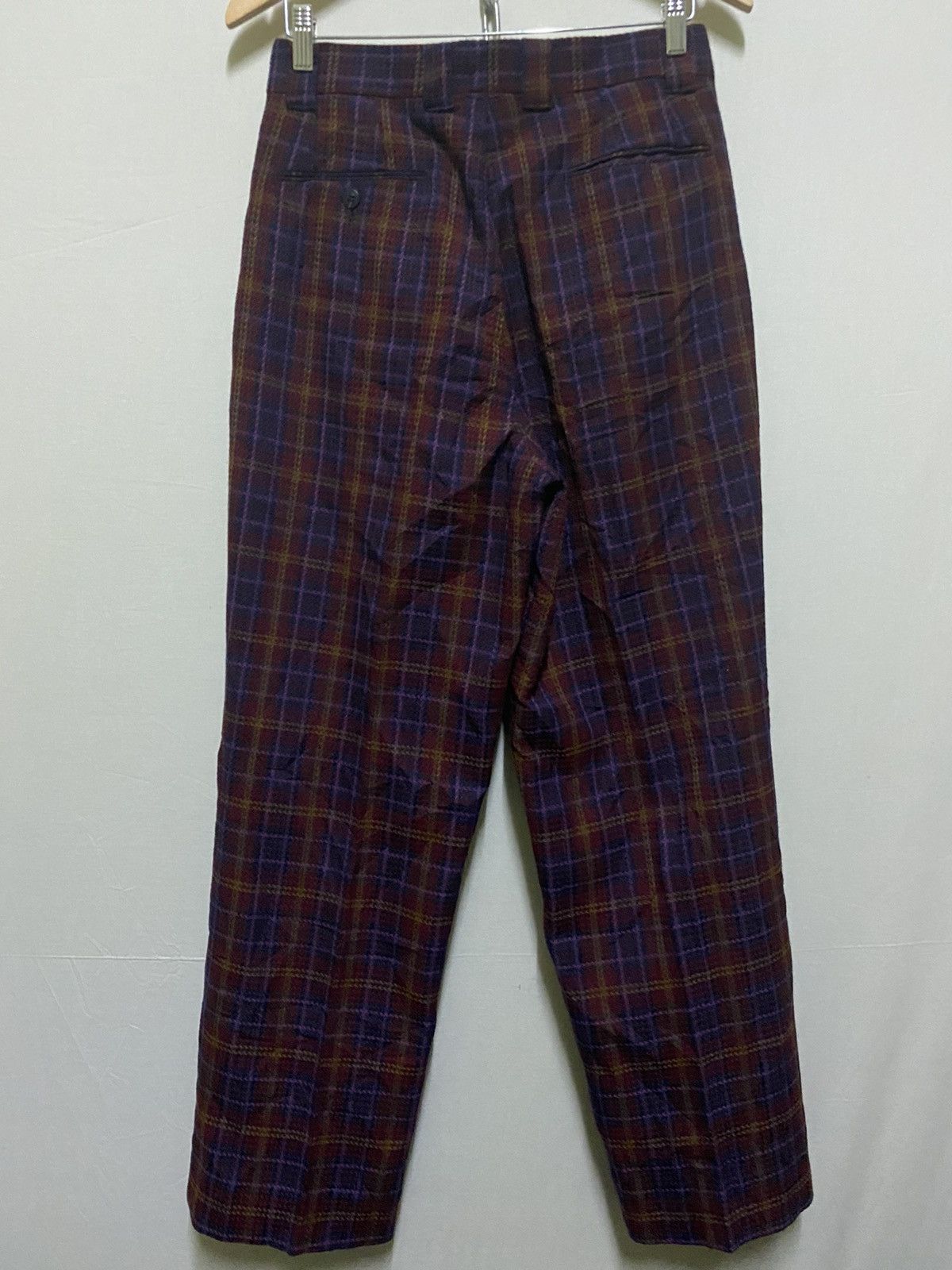 Japanese Brand Red Checkered Tartan Pants Japan Size US 28 / EU 44 - 4 Thumbnail