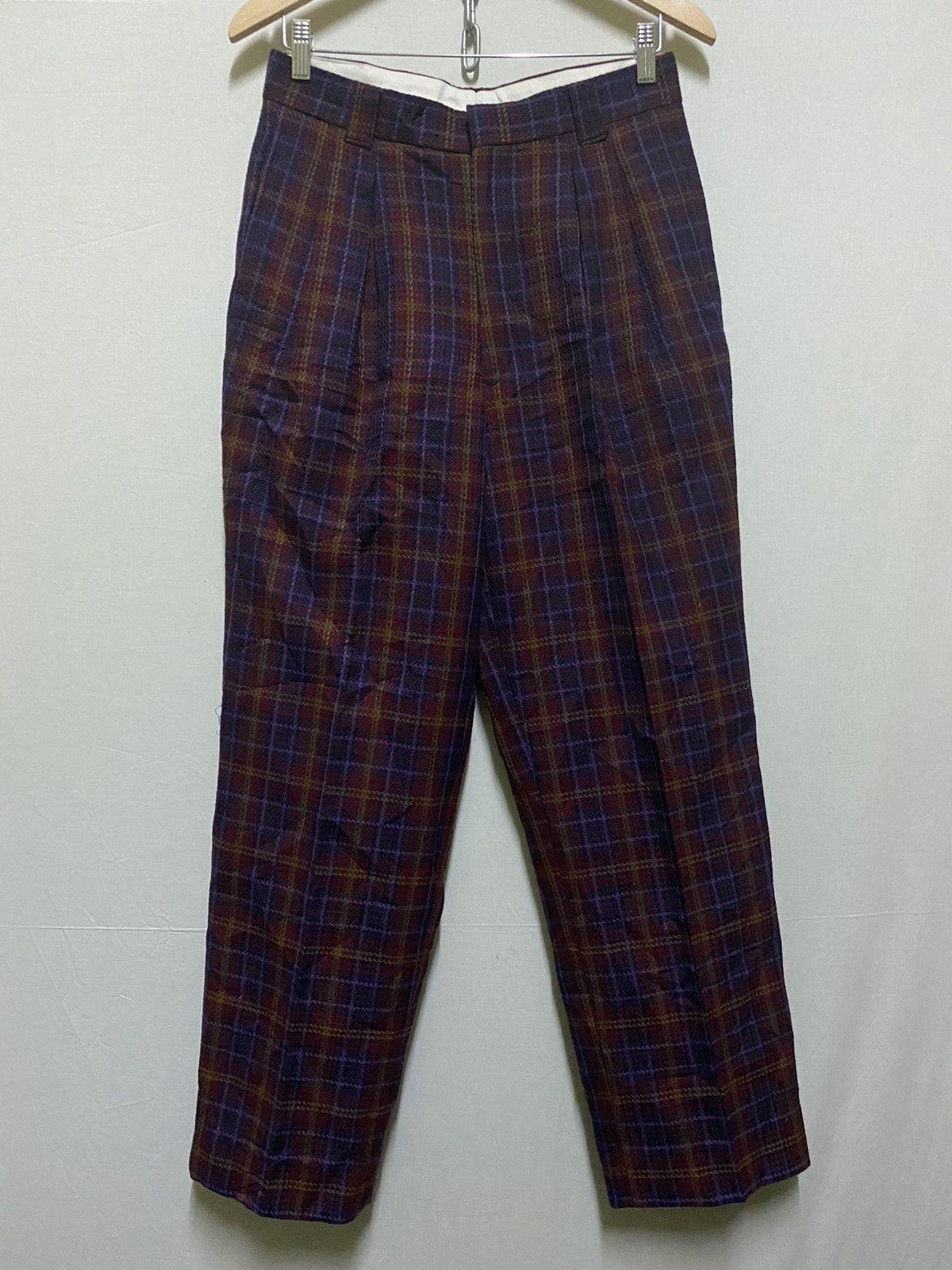 image of Red Checkered Tartan Pants Japan, Men's (Size 28)