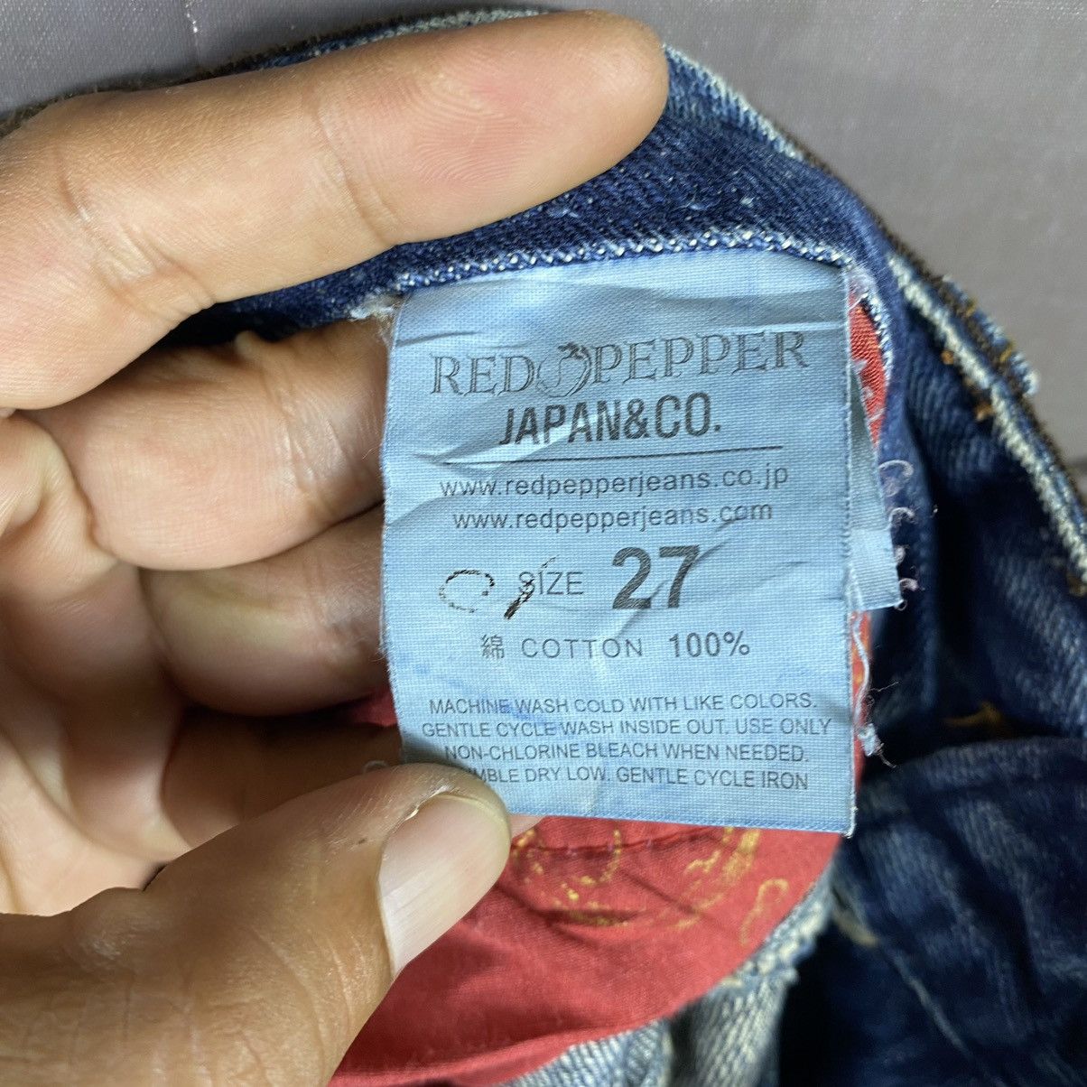 If Six Was Nine × Japanese Brand × Vintage Red Pepper Navite Embroidery Flare Denim Jeans Size 30" / US 8 / IT 44 - 12 Thumbnail