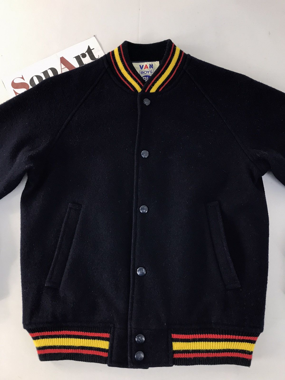 Van × Vintage Vintage Van Boys Varsity Jacket Snap Button Style Size US S / EU 44-46 / 1 - 3 Thumbnail