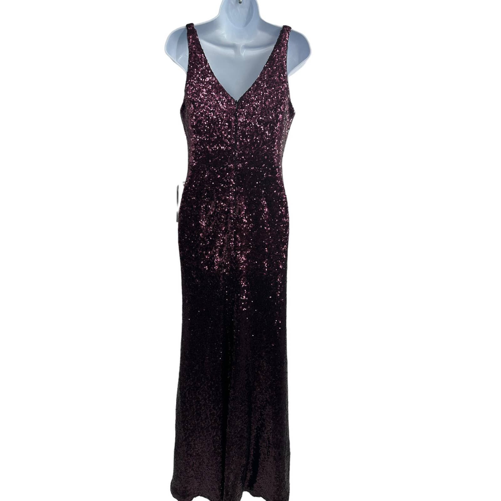 Nightway All Over Sequin V Neck Long Formal Dress Size 10