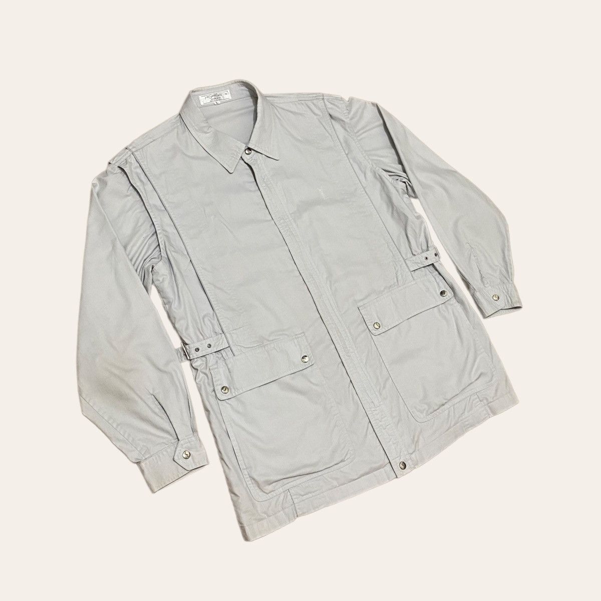 Yves Saint Laurent Vintage YSL Side Belt Button Up Light Layer Jacket Size US L / EU 52-54 / 3 - 3 Thumbnail