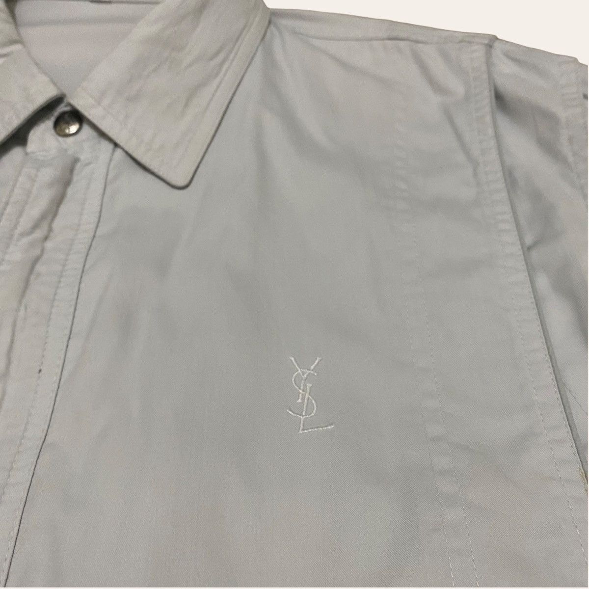 Yves Saint Laurent Vintage YSL Side Belt Button Up Light Layer Jacket Size US L / EU 52-54 / 3 - 11 Thumbnail
