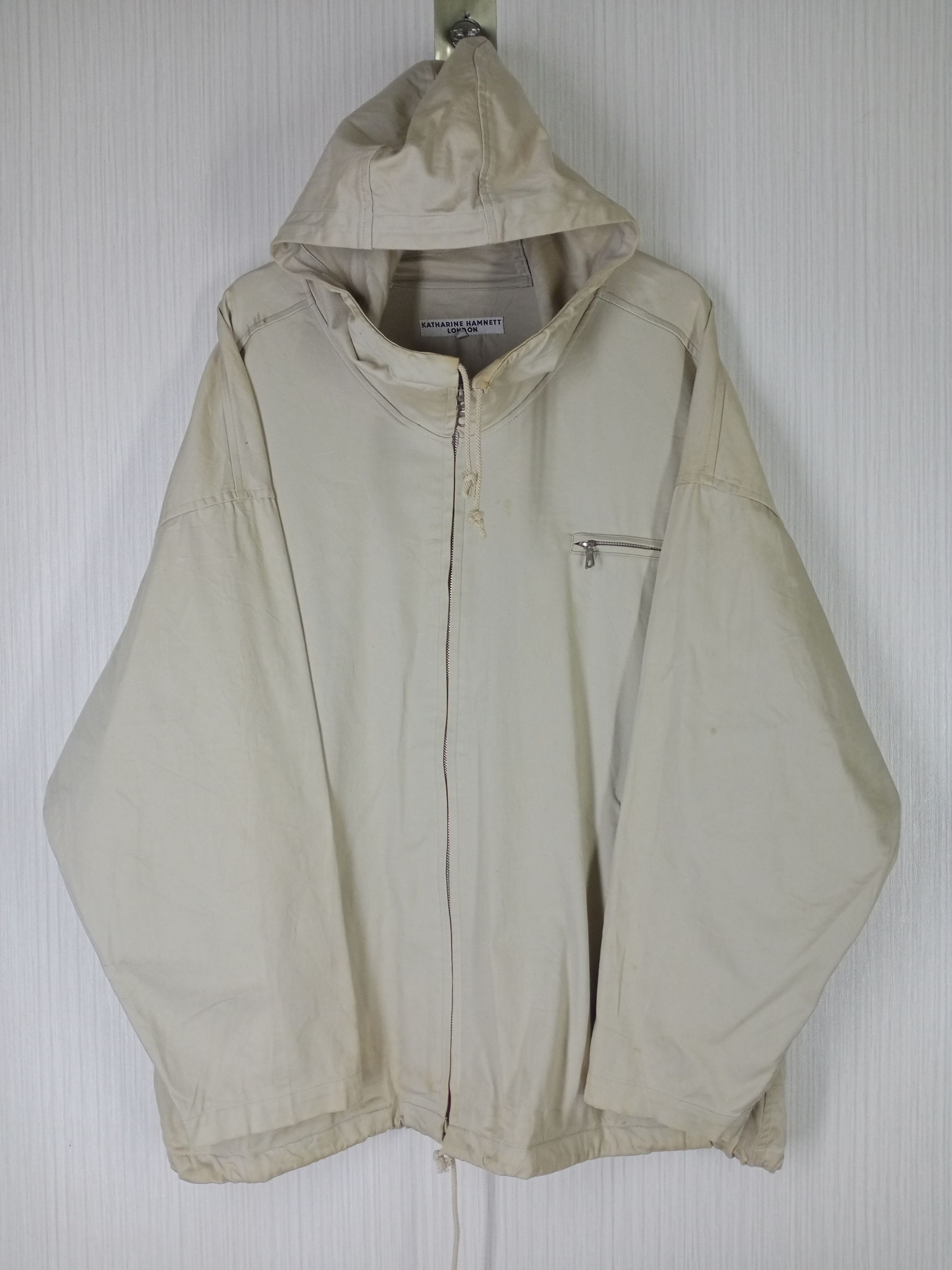image of Katharine Hamnett London Katherine Hamnett London Boxy Oversize Hoodie Jacket in No Colour (Size XL