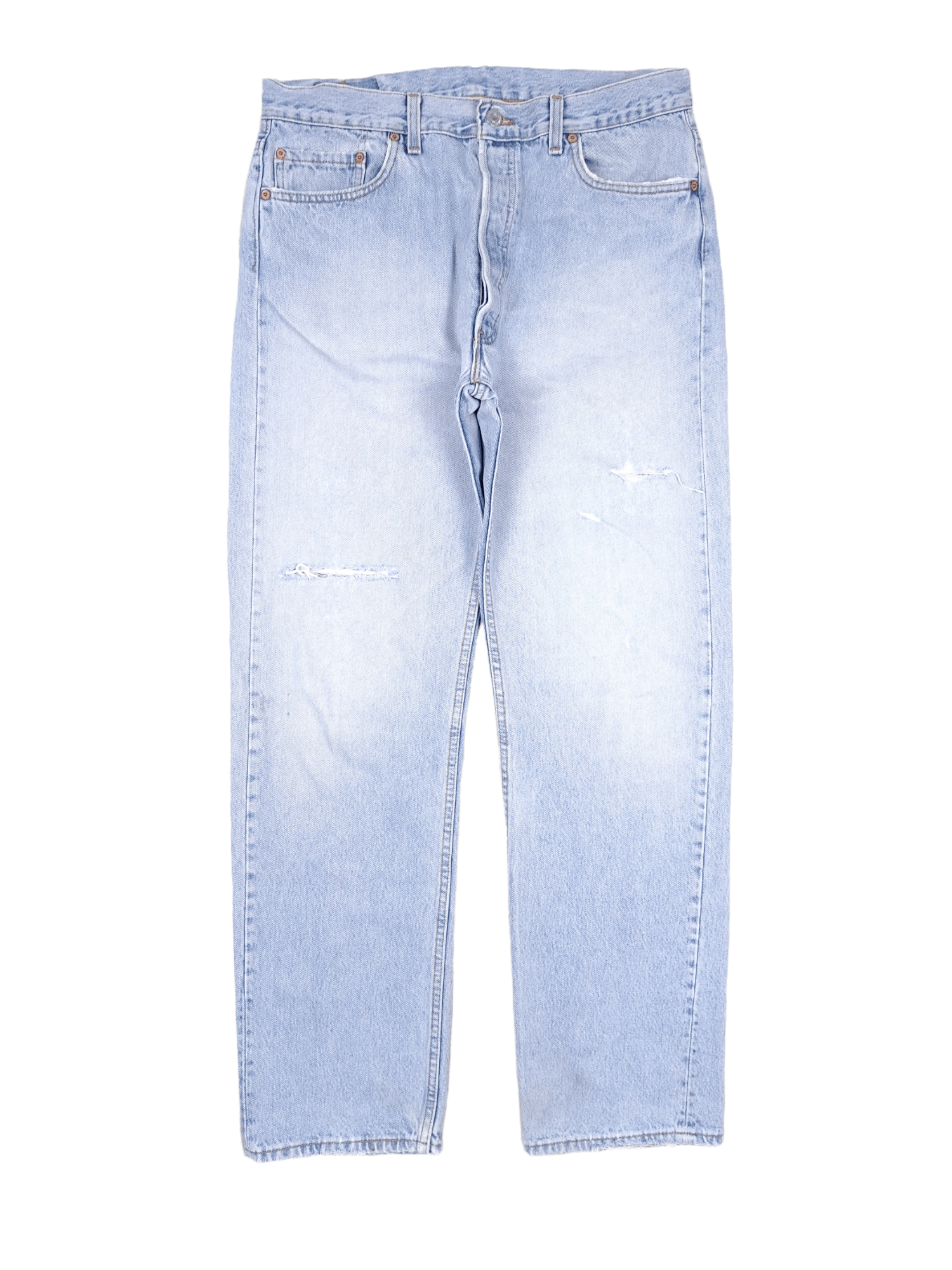 Levi's × Levi's Vintage Clothing × Vintage 💎 36/32 Levi's 90's Baby Blue Distressed Denim Jeans y2k Size US 36 / EU 52 - 1 Thumbnail