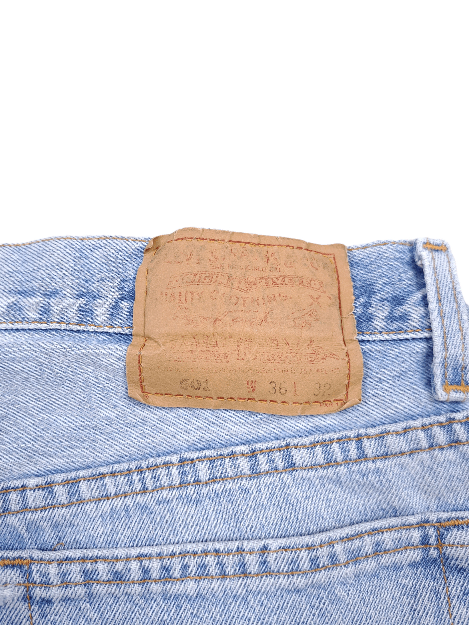 Levi's × Levi's Vintage Clothing × Vintage 💎 36/32 Levi's 90's Baby Blue Distressed Denim Jeans y2k Size US 36 / EU 52 - 3 Thumbnail