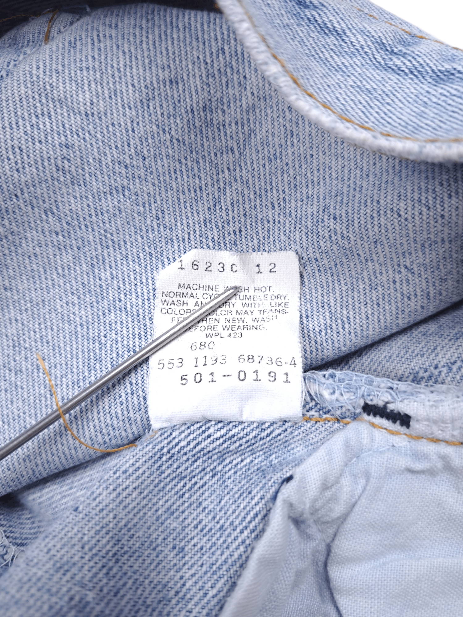 Levi's × Levi's Vintage Clothing × Vintage 💎 36/32 Levi's 90's Baby Blue Distressed Denim Jeans y2k Size US 36 / EU 52 - 7 Thumbnail