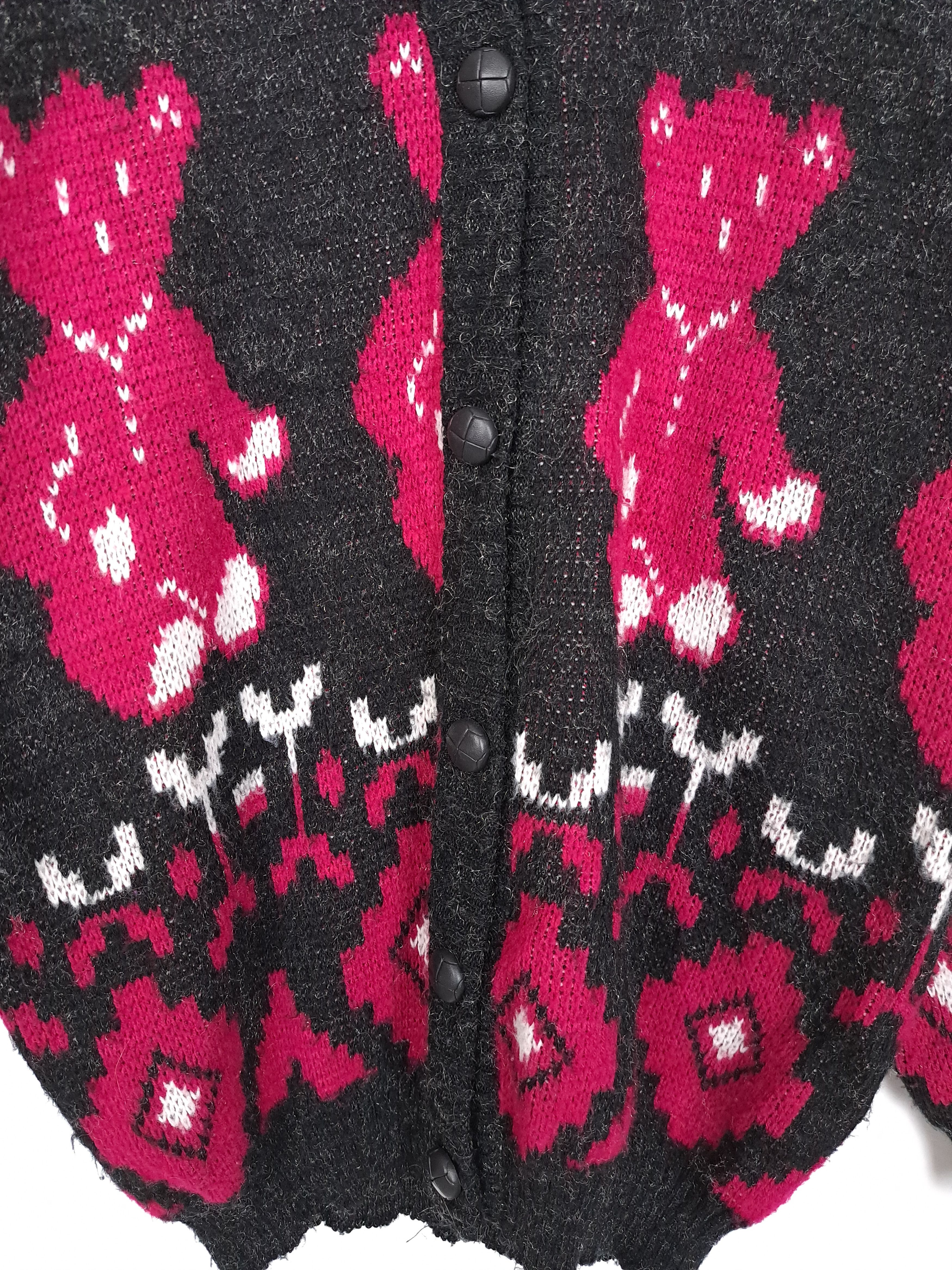 Vintage 💎 Y2K Vintage Abstract Print Knitted Cardigan Sweater Size US L / EU 52-54 / 3 - 3 Thumbnail
