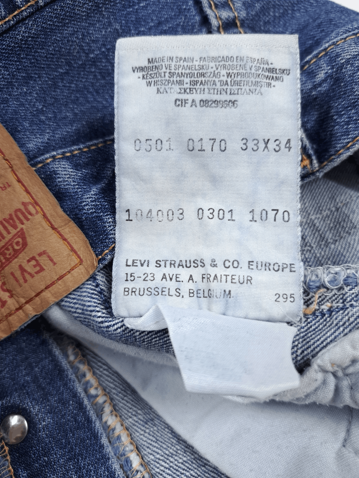 Levi's × Vintage 💎 90's Vintage Levi's 501 33/34 Washed Blue Denim Jeans Y2K Size US 33 - 4 Thumbnail