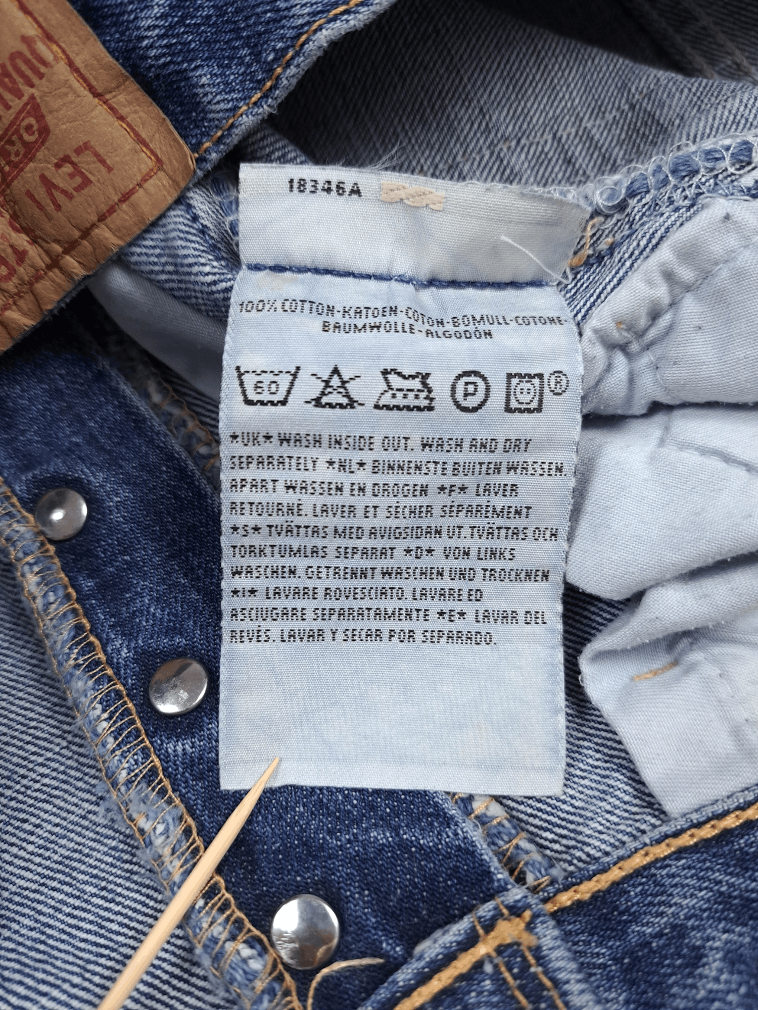 Levi's × Vintage 💎 90's Vintage Levi's 501 33/34 Washed Blue Denim Jeans Y2K Size US 33 - 5 Thumbnail