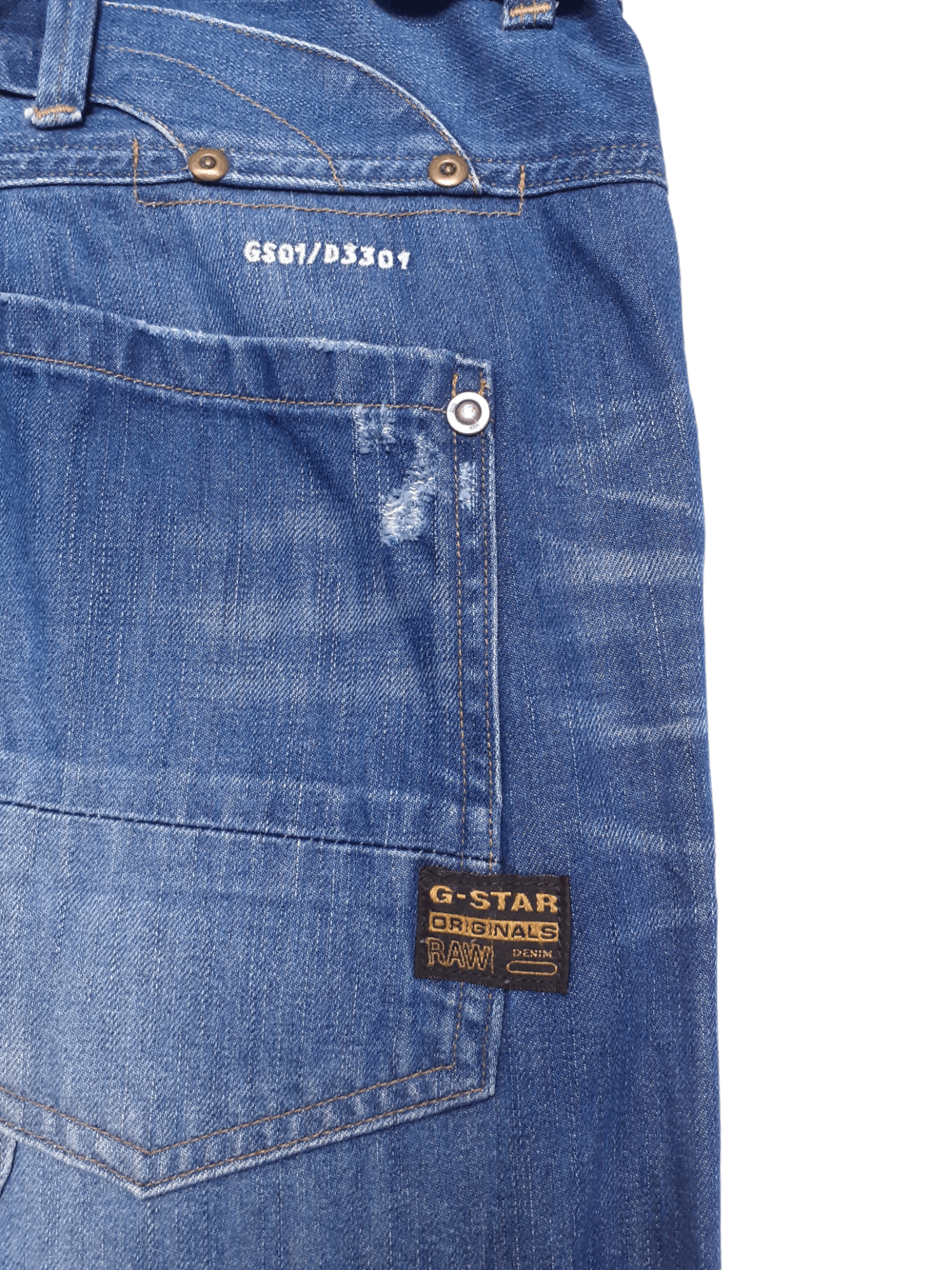G-Star 💎 Size 32/34 Cargo Blue Baggy Denim Japanese Jeans Size US 32 / EU 48 - 9 Thumbnail