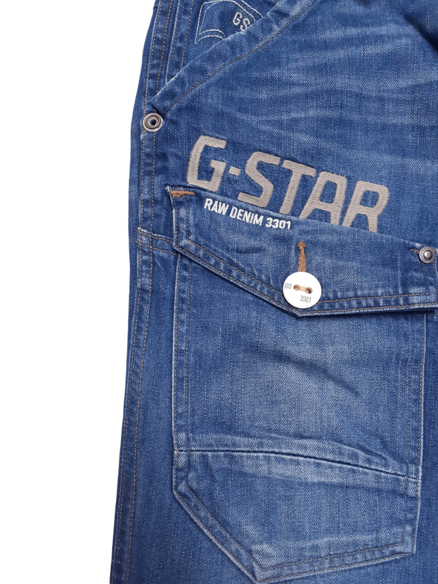 G-Star 💎 Size 32/34 Cargo Blue Baggy Denim Japanese Jeans Size US 32 / EU 48 - 6 Thumbnail