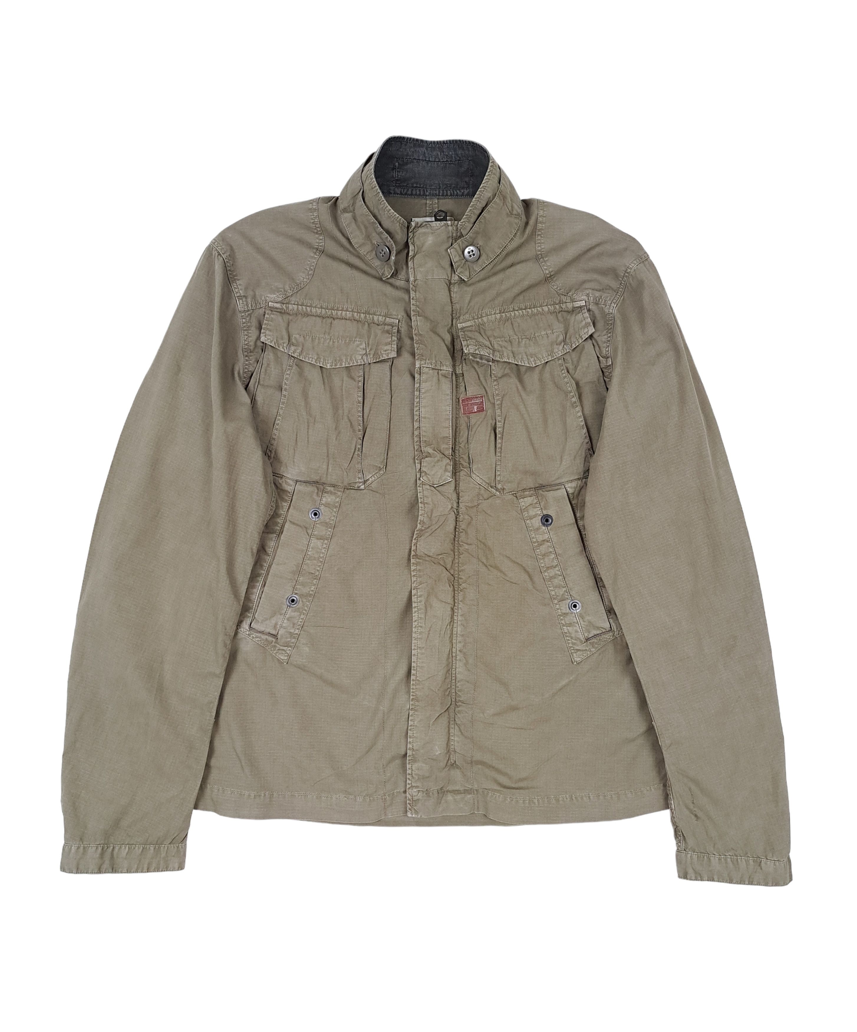G-Star 💎 Vintage G-STAR RAW Khaki Cargo Zip-up Light Jacket Shirt Size US XL / EU 56 / 4 - 1 Thumbnail
