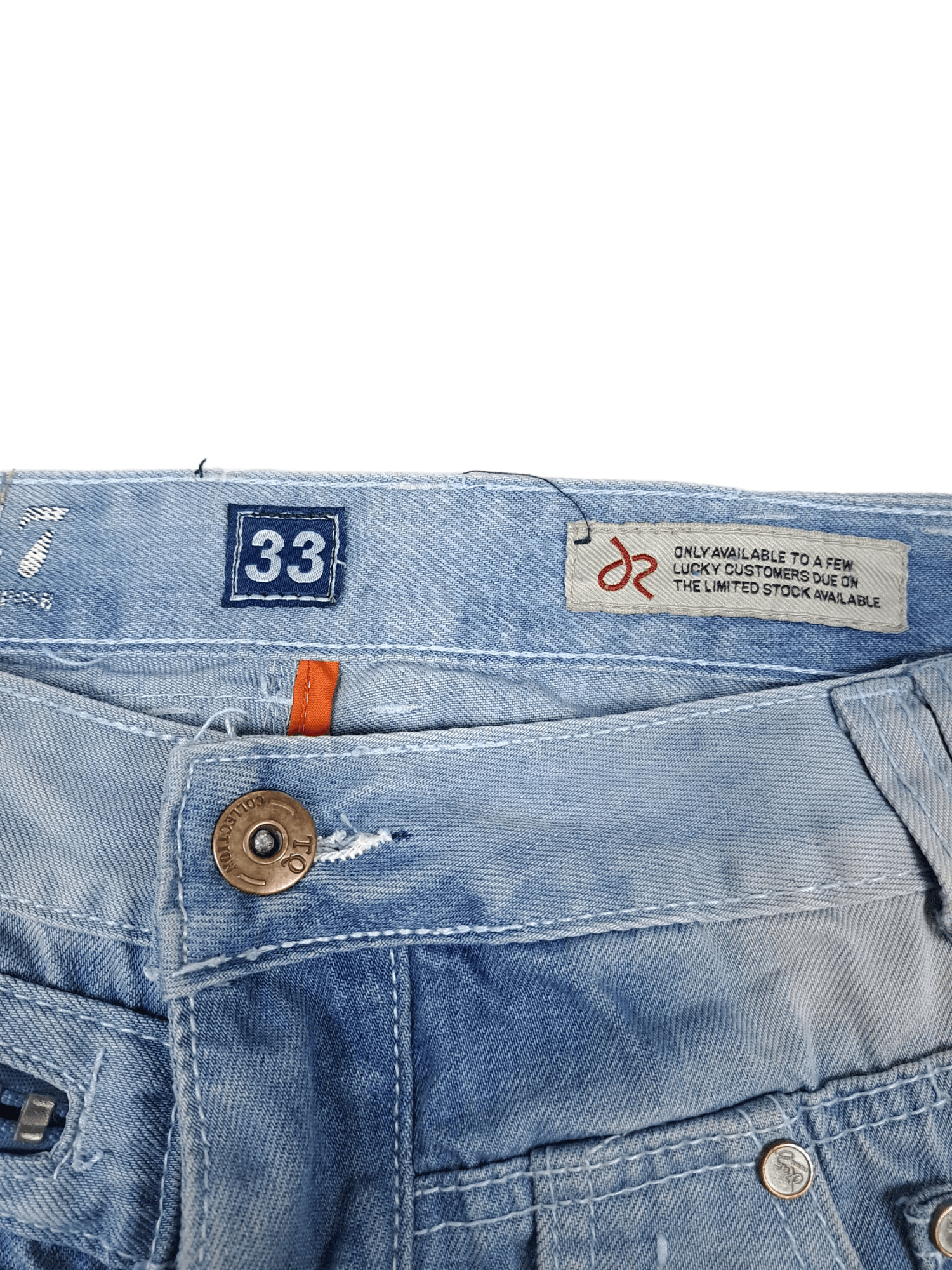 Other 💎 33/32 Baby Blue Patchwork Drip Swag Cargo Denim Jeans Size US 33 - 9 Thumbnail