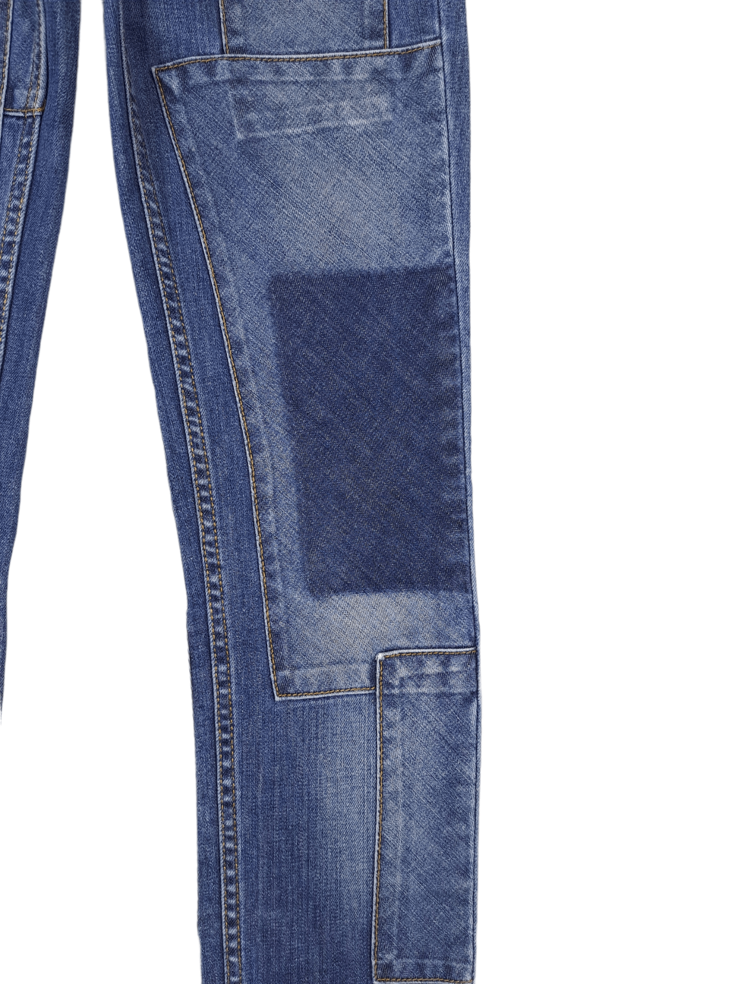 💎 28/32 Slim KEX PATCH Patchwork Denim Jeans Custom y2K