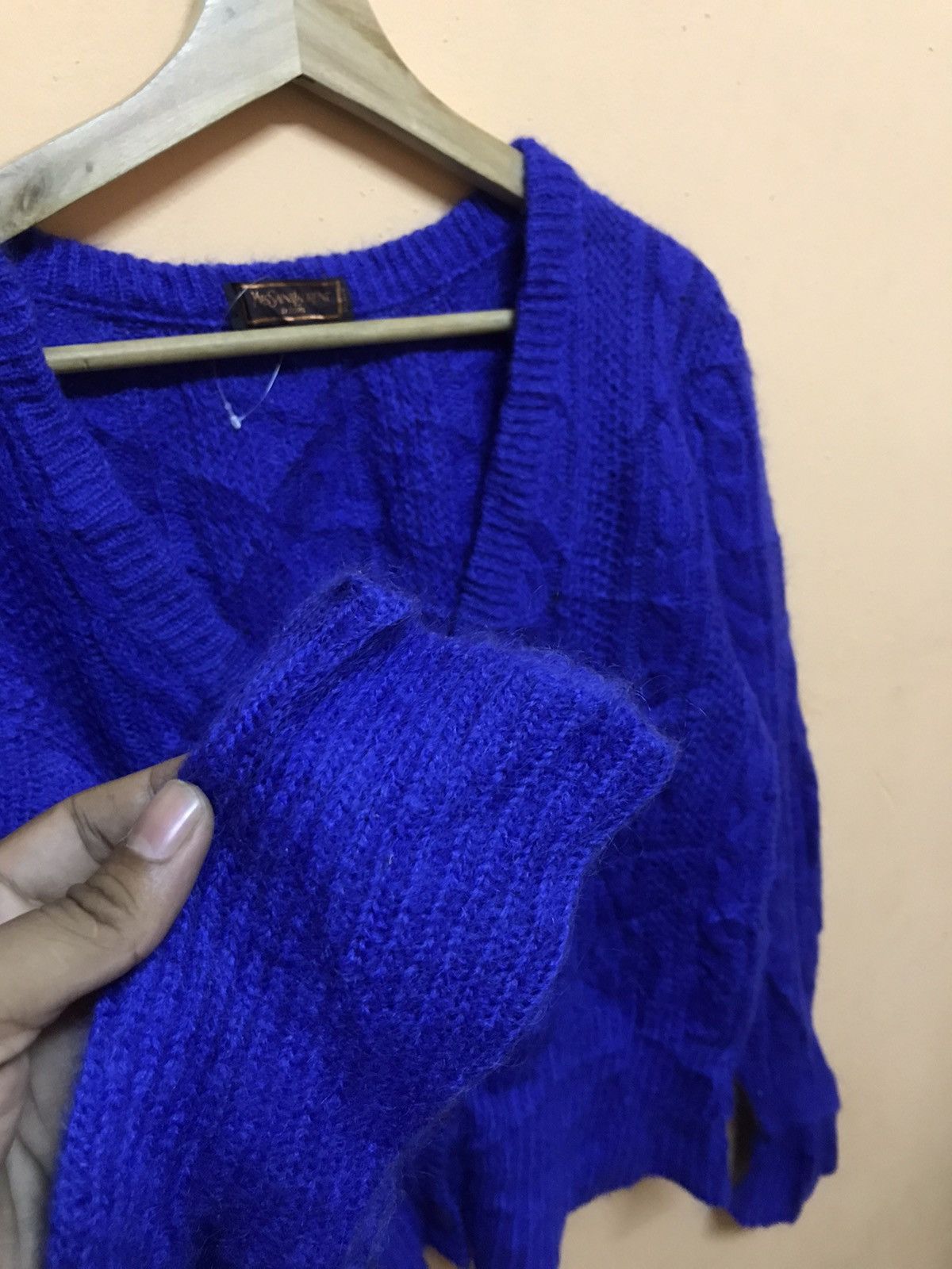 Yves Saint Laurent ‼️VTG CARDIGAN YSL BLUE STRIPE LIKE KURT COBAIN‼️ Size M / US 6-8 / IT 42-44 - 6 Thumbnail