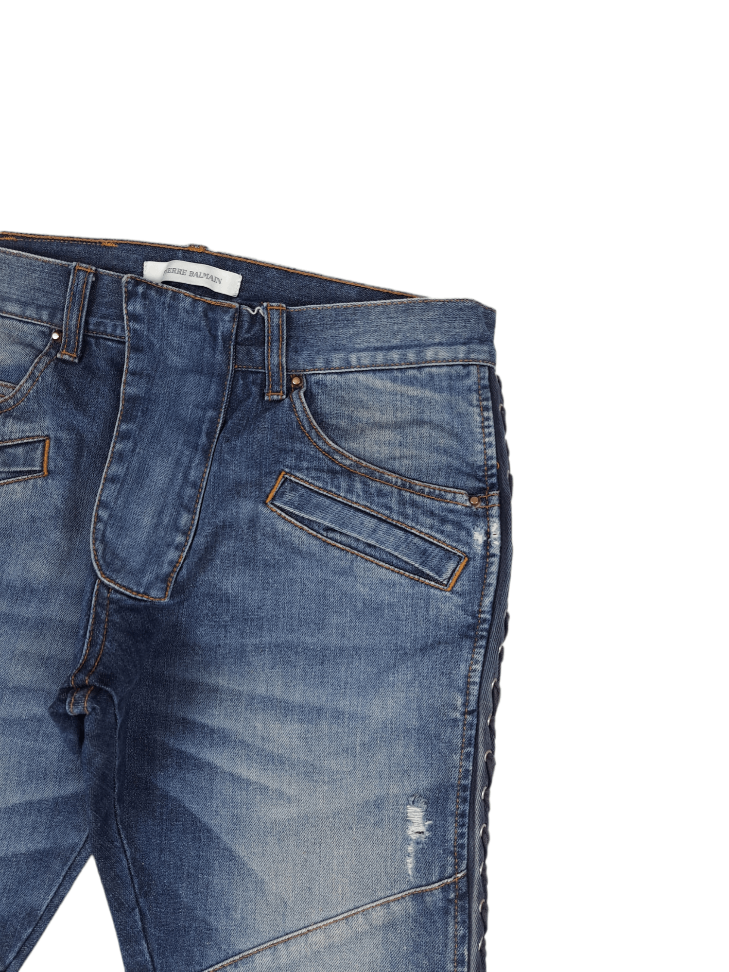 Balmain × Pierre Balmain 💎 90s Vintage 32/32 Slim Blue Navy Drip y2k 00s Jeans Denim Size US 32 / EU 48 - 8 Thumbnail
