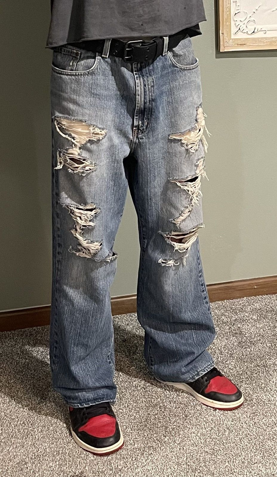 Vintage Baggy Distressed Denim 36x32 Size US 36 / EU 52 - 1 Thumbnail