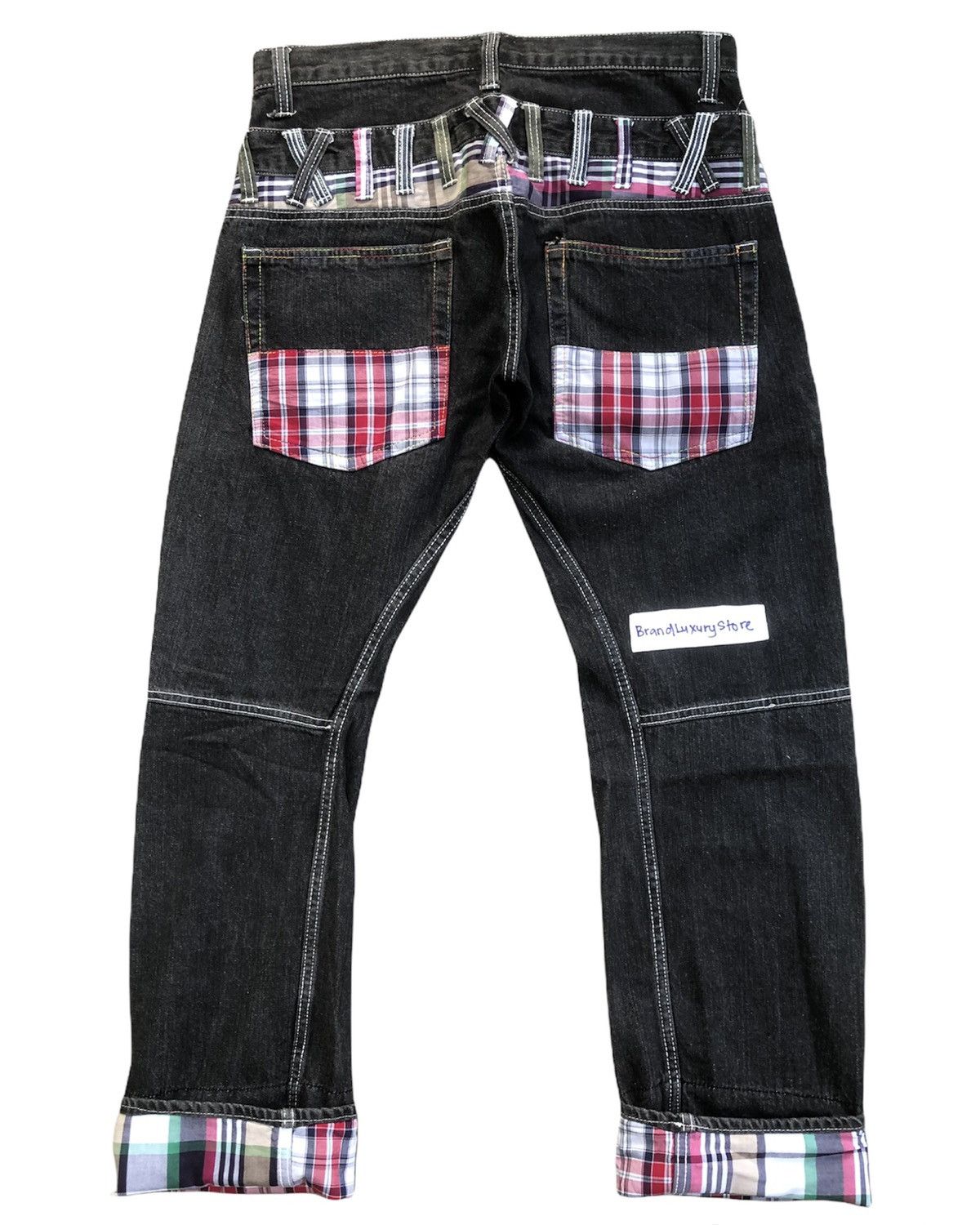 Tornado Mart Rare🔥Dominated Handcrafted jean Double Waist Denim Pants Size US 34 / EU 50 - 1 Thumbnail