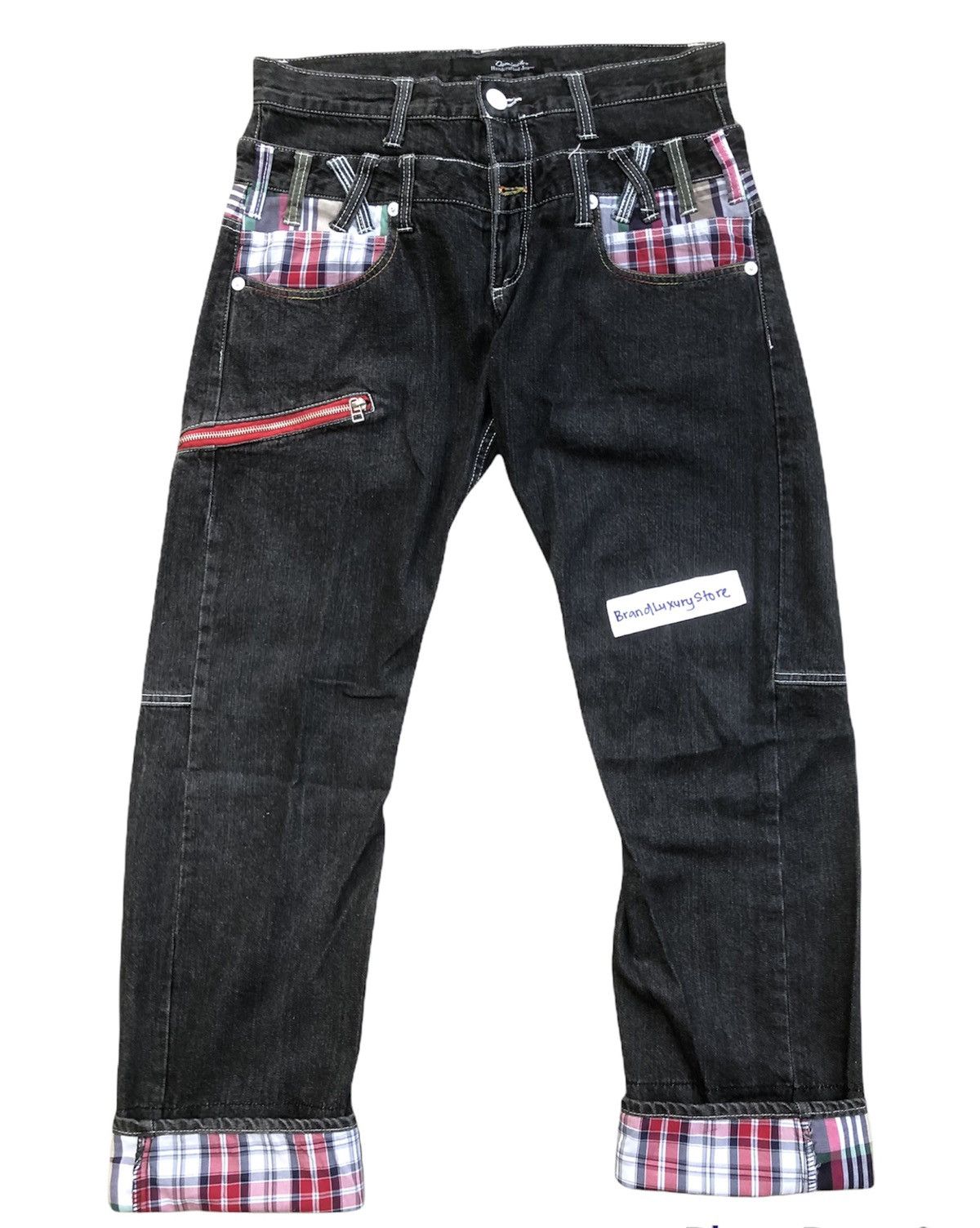 Tornado Mart Rare🔥Dominated Handcrafted jean Double Waist Denim Pants Size US 34 / EU 50 - 2 Thumbnail