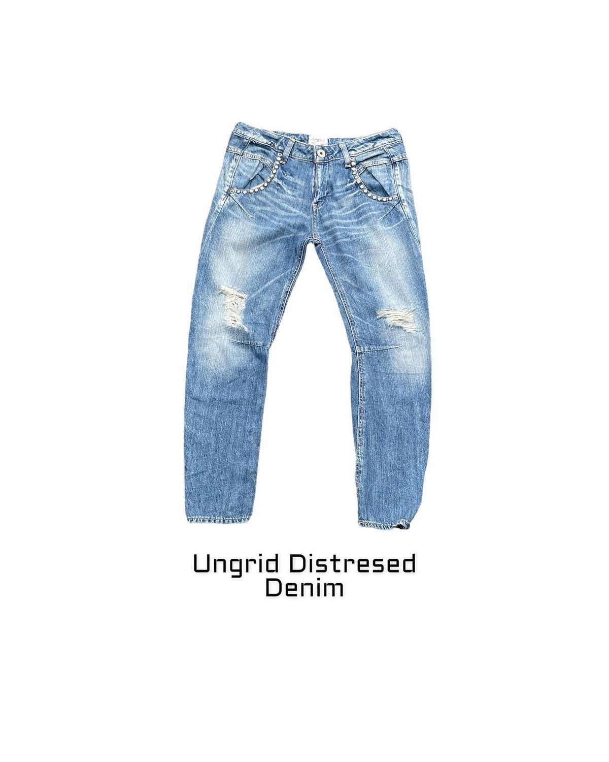 Japanese Brand Vintage Ungrid Distresed Denim Size US 30 / EU 46 - 1 Thumbnail