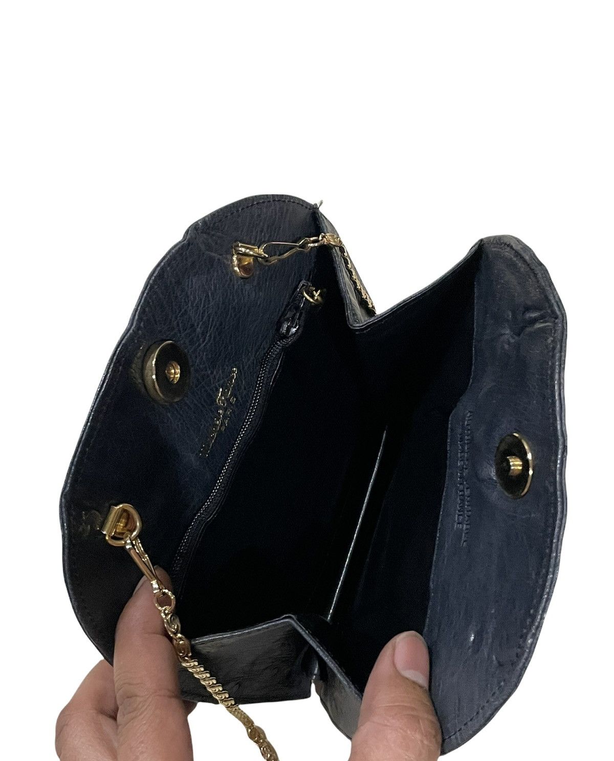 Vintage Michele France Paris Ostrich Leather Sling Bag