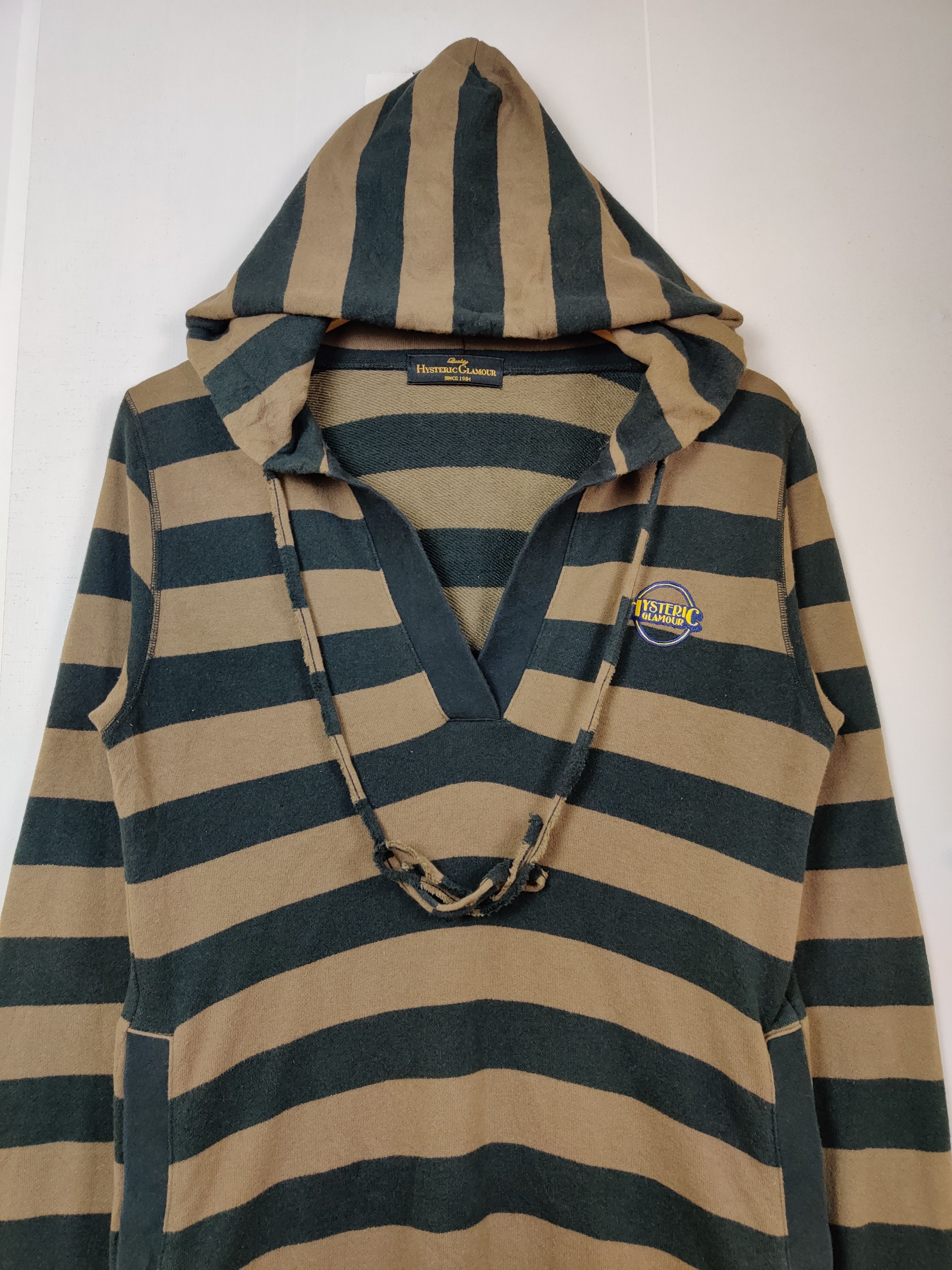 Hysteric Glamour Vintage 80s Hysteric Glamour Striped Long Sweater Hoodie Size US M / EU 48-50 / 2 - 6 Thumbnail