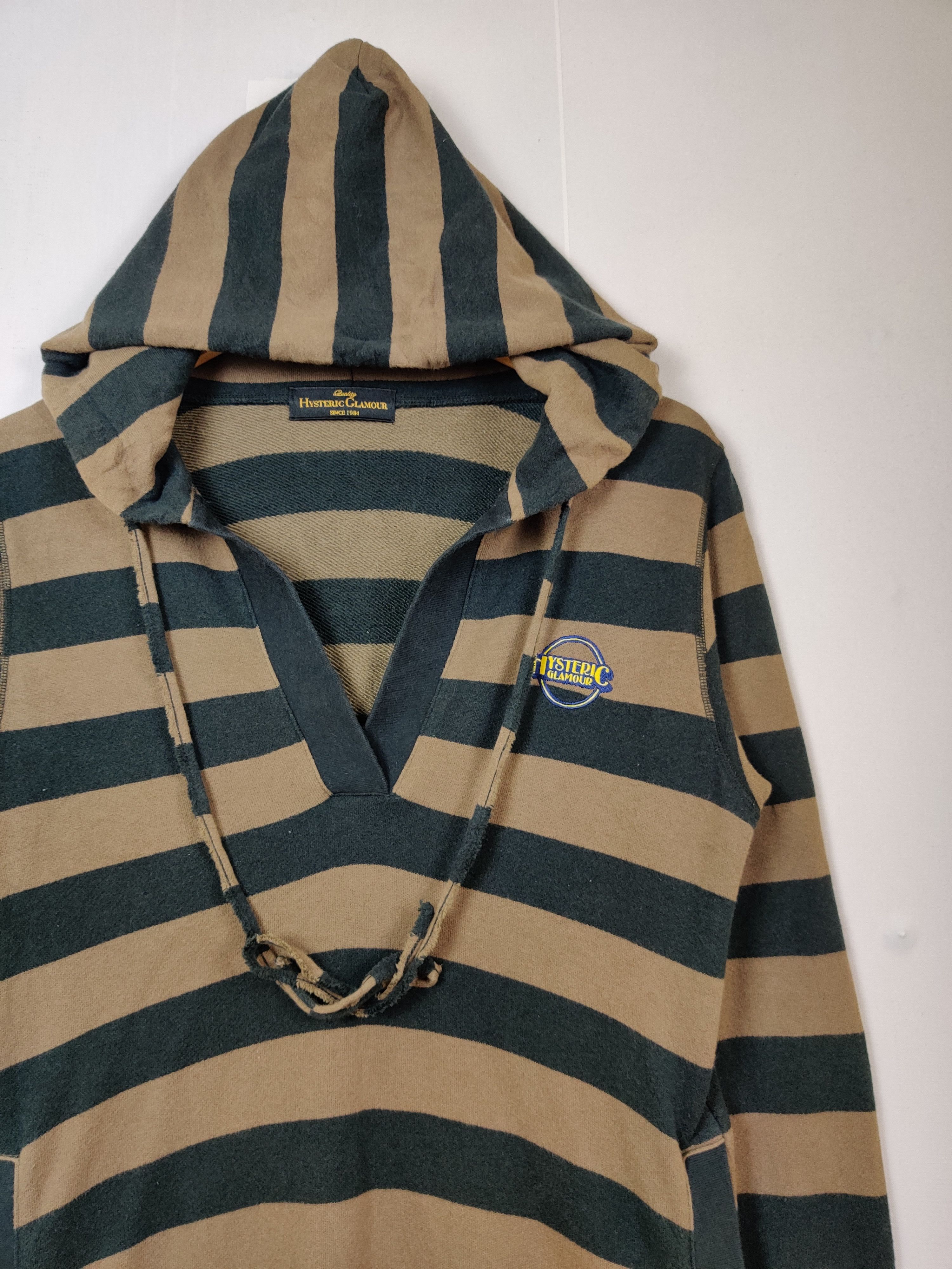 Hysteric Glamour Vintage 80s Hysteric Glamour Striped Long Sweater Hoodie Size US M / EU 48-50 / 2 - 4 Thumbnail