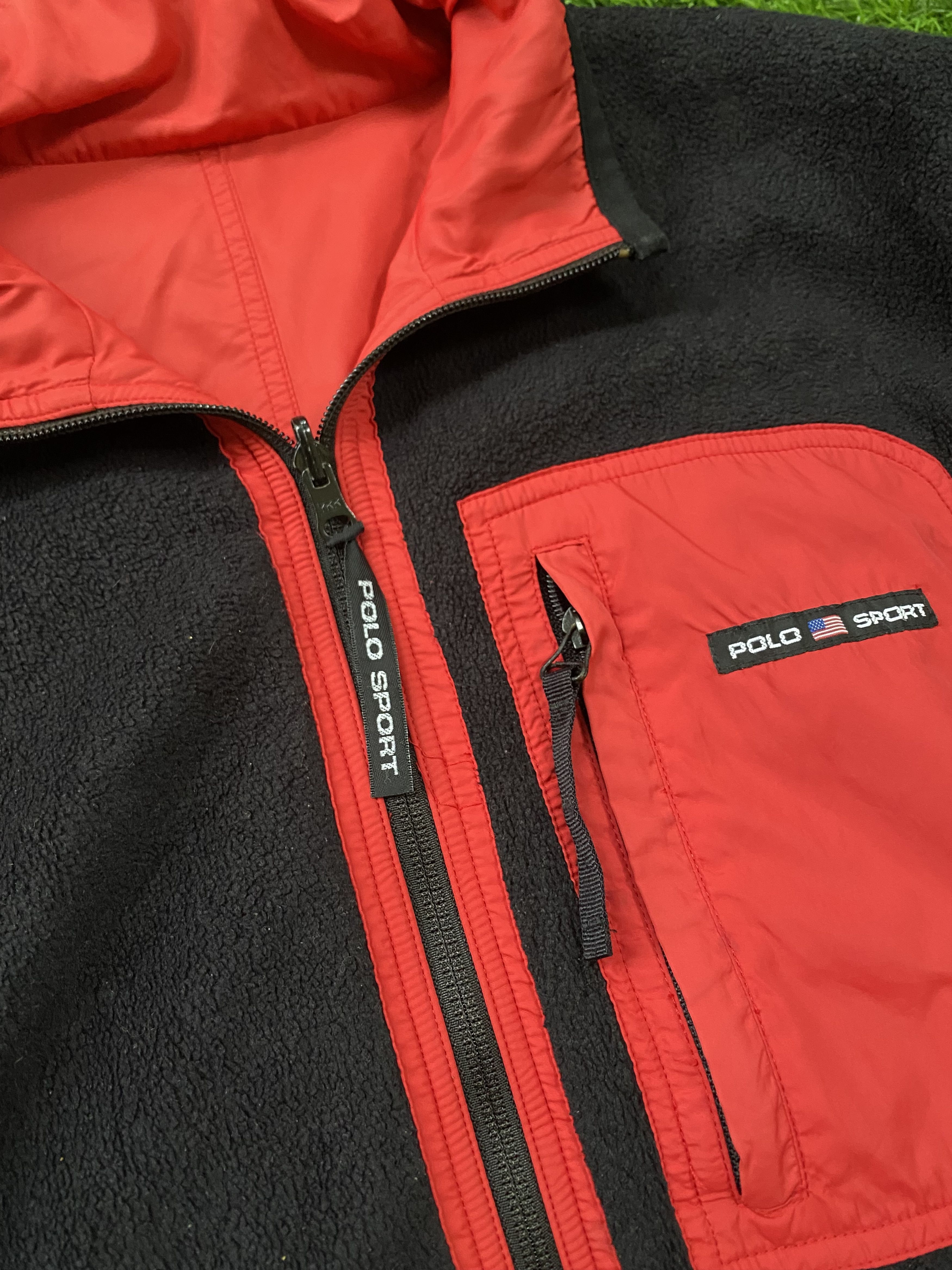 Polo Ralph Lauren × Vintage Vintage Polo Sport by Ralph Lauren Fleece Reversible Jacket Size US M / EU 48-50 / 2 - 5 Thumbnail