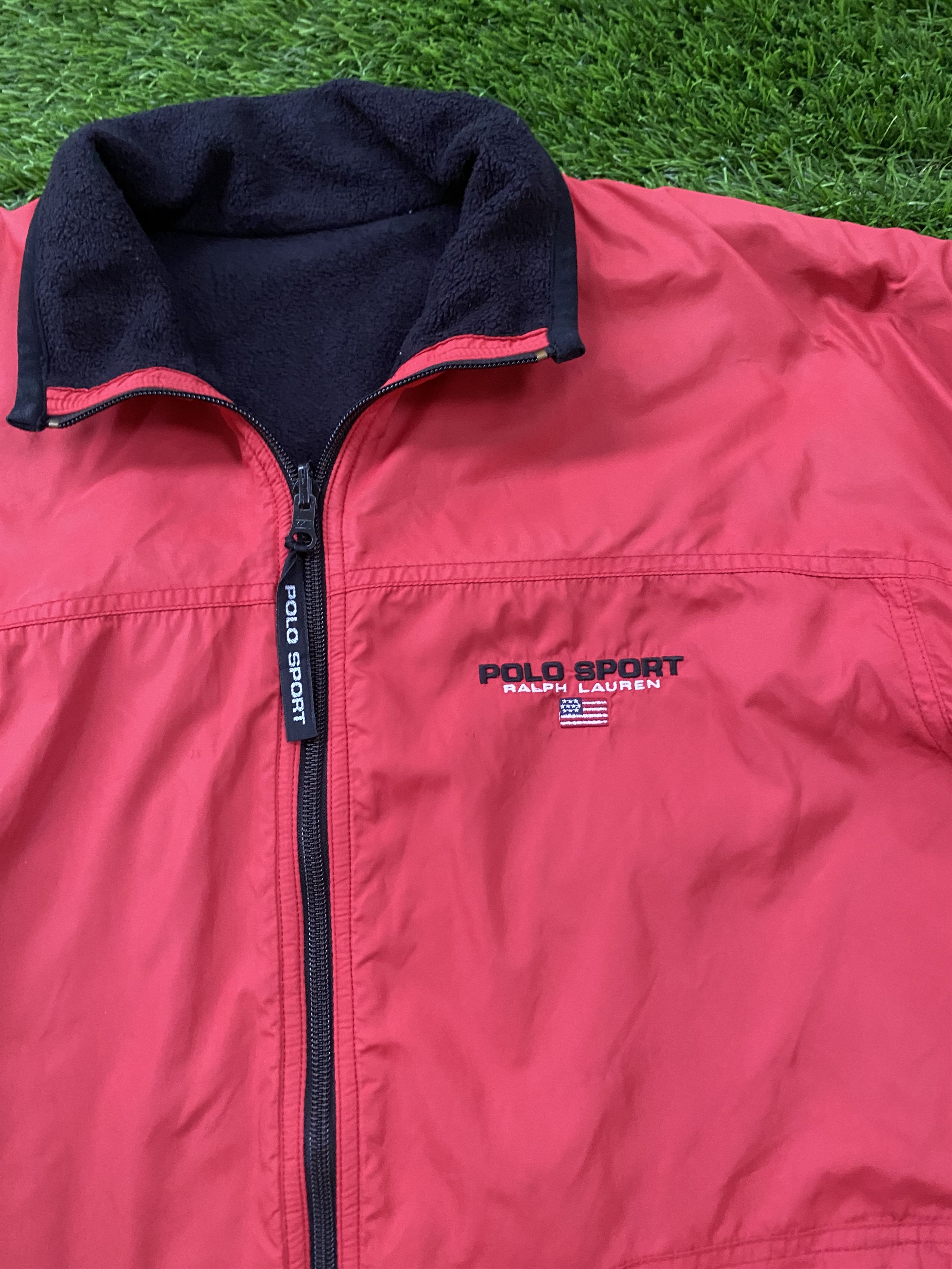 Polo Ralph Lauren × Vintage Vintage Polo Sport by Ralph Lauren Fleece Reversible Jacket Size US M / EU 48-50 / 2 - 4 Thumbnail