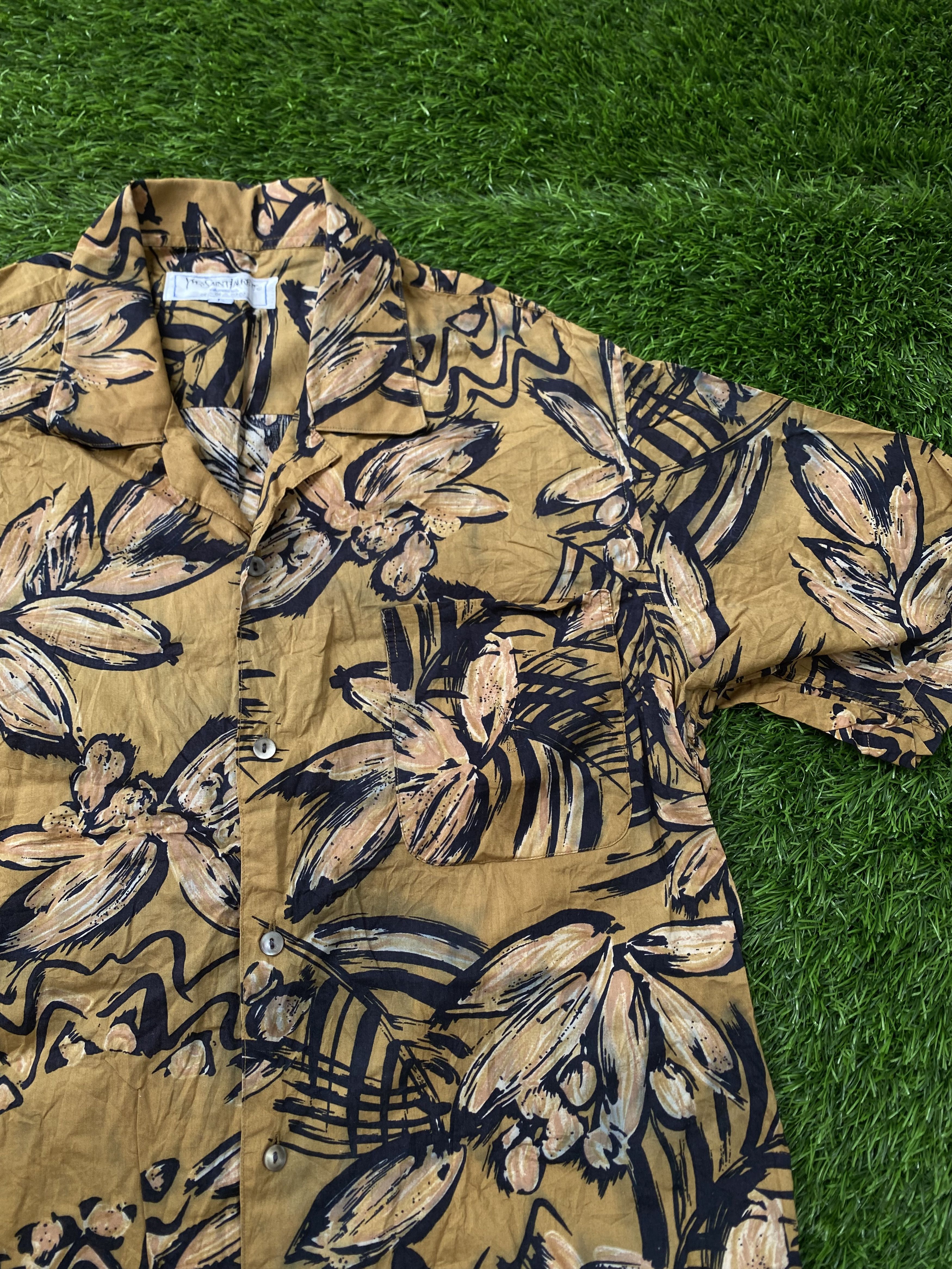 Yves Saint Laurent Vintage 90s Yves Saint Laurent Summer Shirts Button up Size US L / EU 52-54 / 3 - 2 Thumbnail