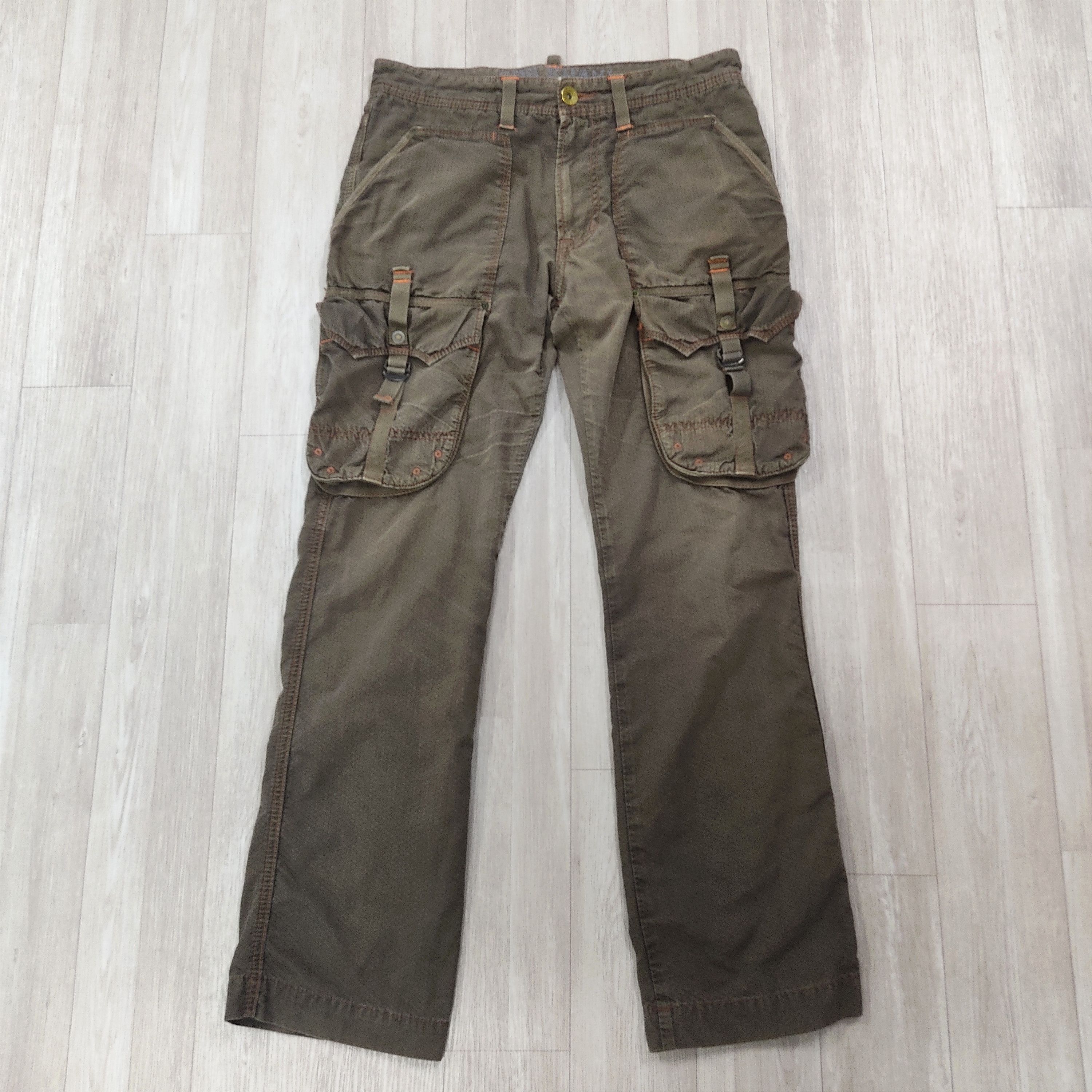 Edwin × Japanese Brand EDWIN 505 Khaki Multipockets Front Cargo Pants Size US 32 / EU 48 - 2 Thumbnail