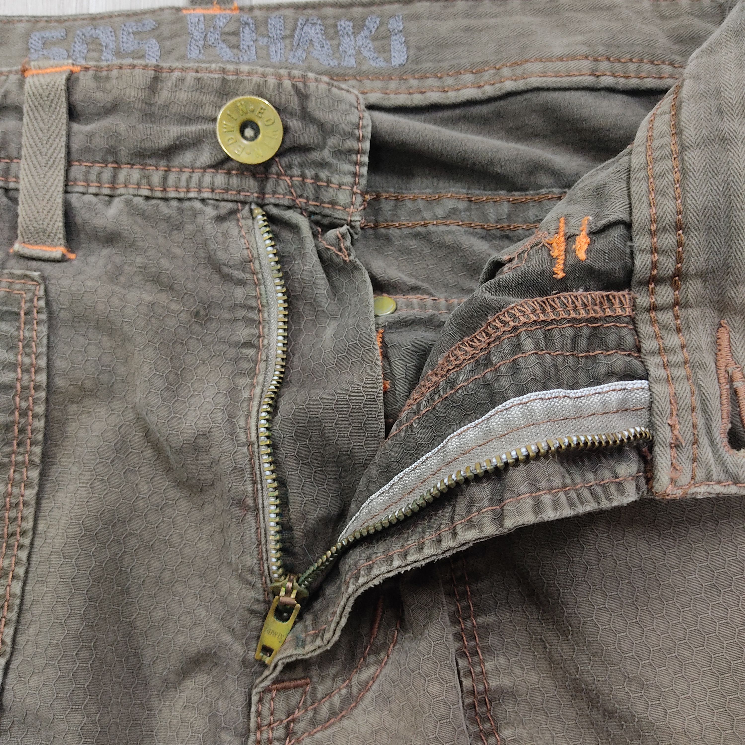 Edwin × Japanese Brand EDWIN 505 Khaki Multipockets Front Cargo Pants Size US 32 / EU 48 - 8 Thumbnail