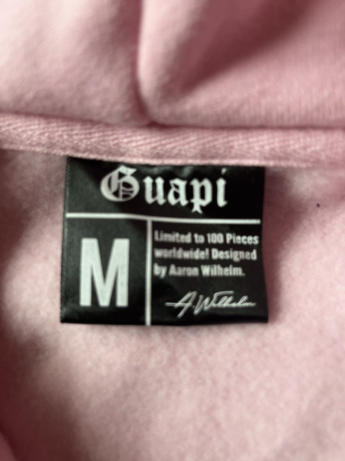 image of Pink Guapi Skeleton Hoodie, Men's (Size Medium)