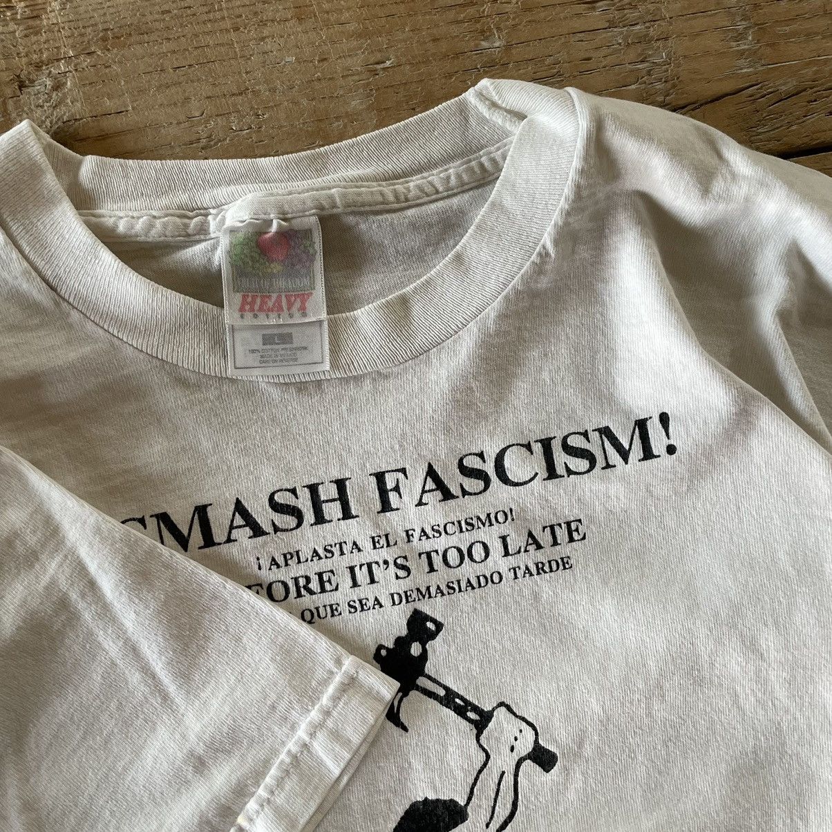 Other Rare Vintage 90s 00s Anti Nazi Smash Facism Political Shirt Size US L / EU 52-54 / 3 - 3 Thumbnail
