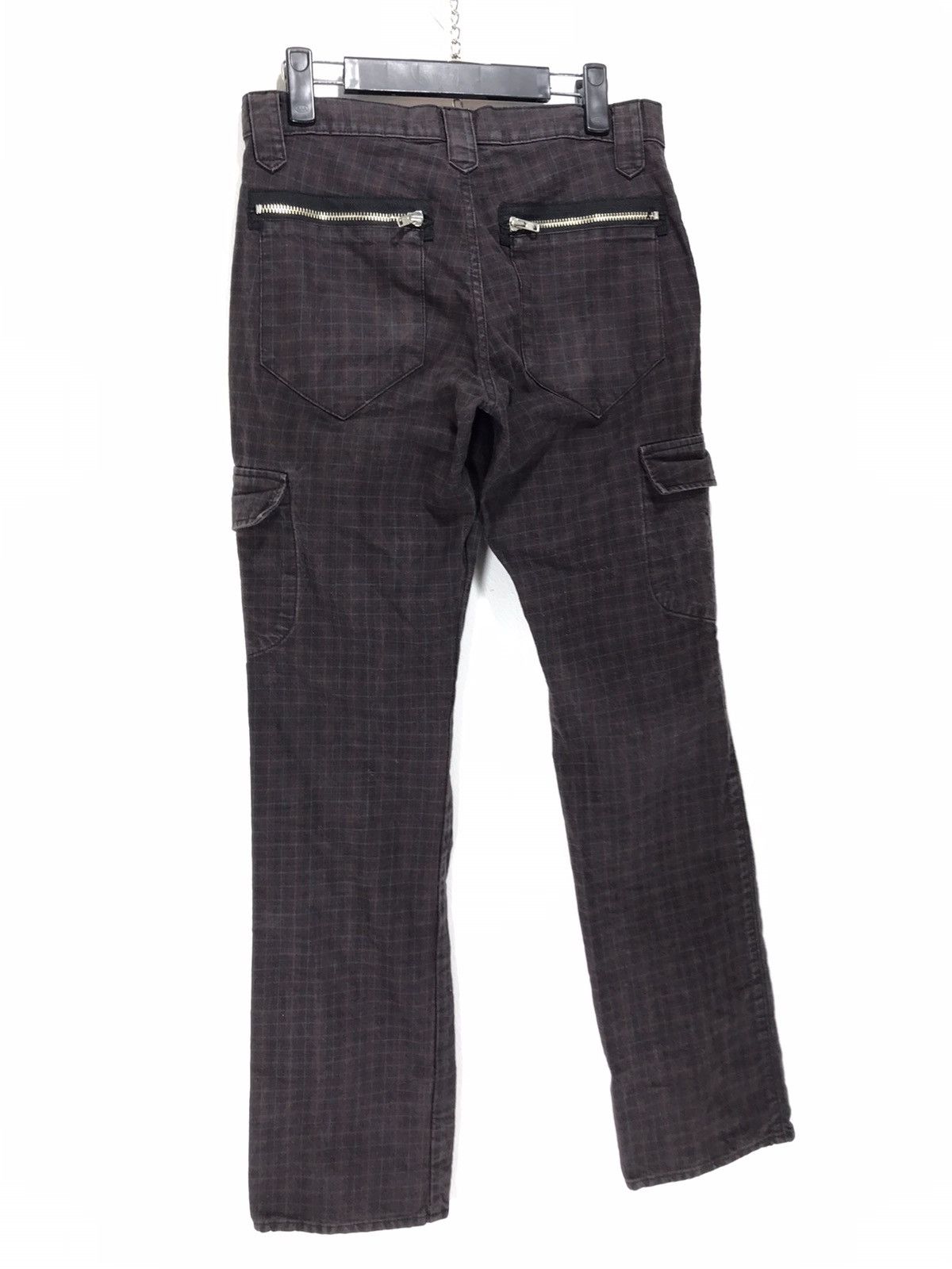 Japanese Brand Nine Blocks Check Plaid Cargo Slim Pant 16🟦 Size US 30 / EU 46 - 4 Thumbnail