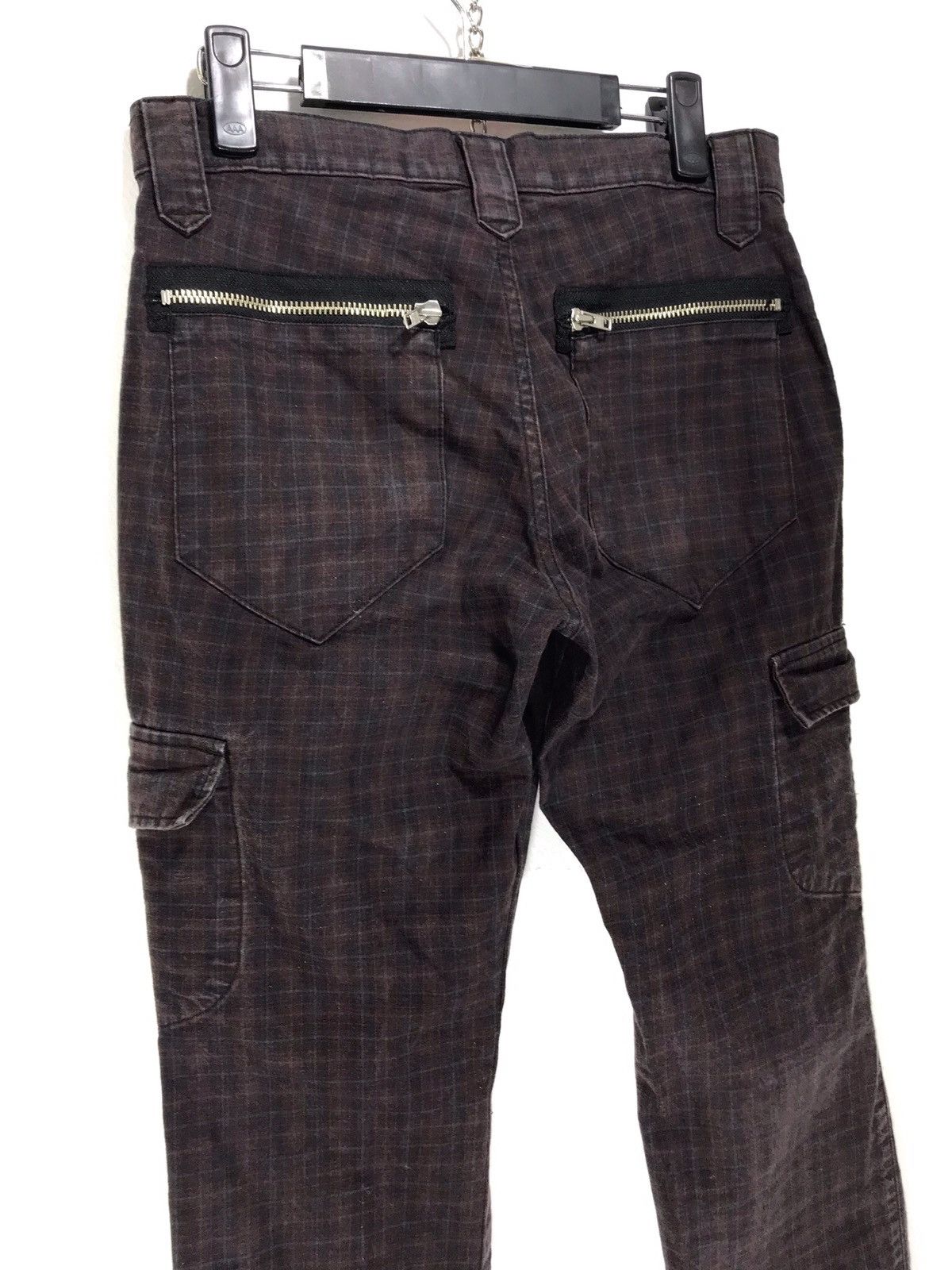 Japanese Brand Nine Blocks Check Plaid Cargo Slim Pant 16🟦 Size US 30 / EU 46 - 5 Thumbnail