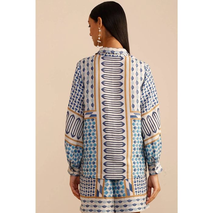 Designer RANNA GILL Mila Top In Blue Mosaic Multi | Grailed