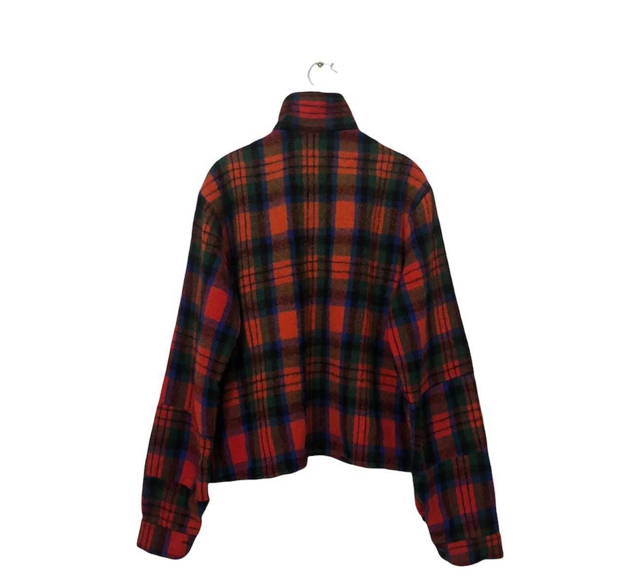 Japanese Brand Vintage Wrightson Half Zipper Plaid Wool Jacket Size US M / EU 48-50 / 2 - 5 Thumbnail