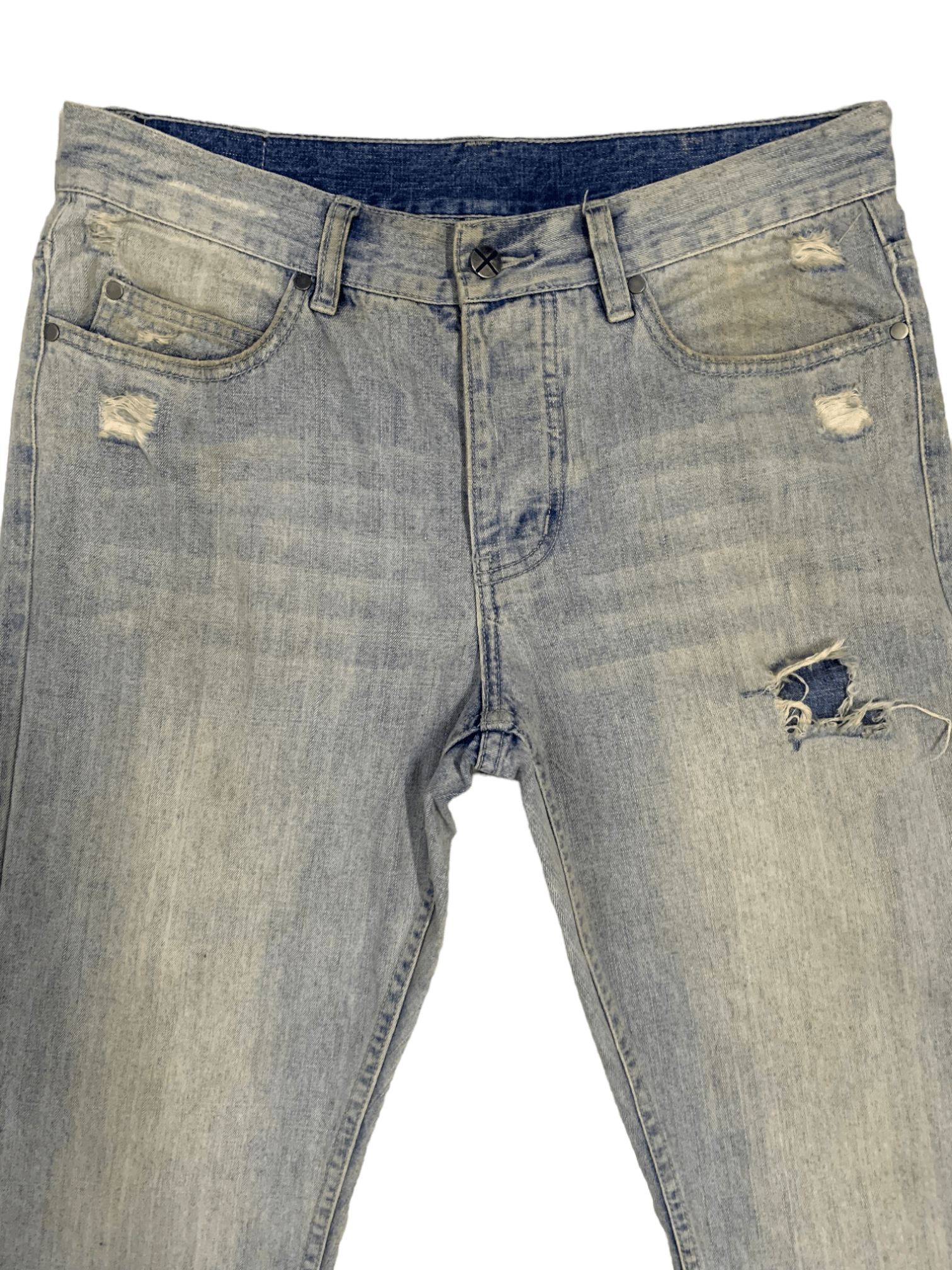 VonZipper SALES 🔥 Vintage Von Zipper Faded Wash Distressed Jeans Size US 33 - 9 Thumbnail