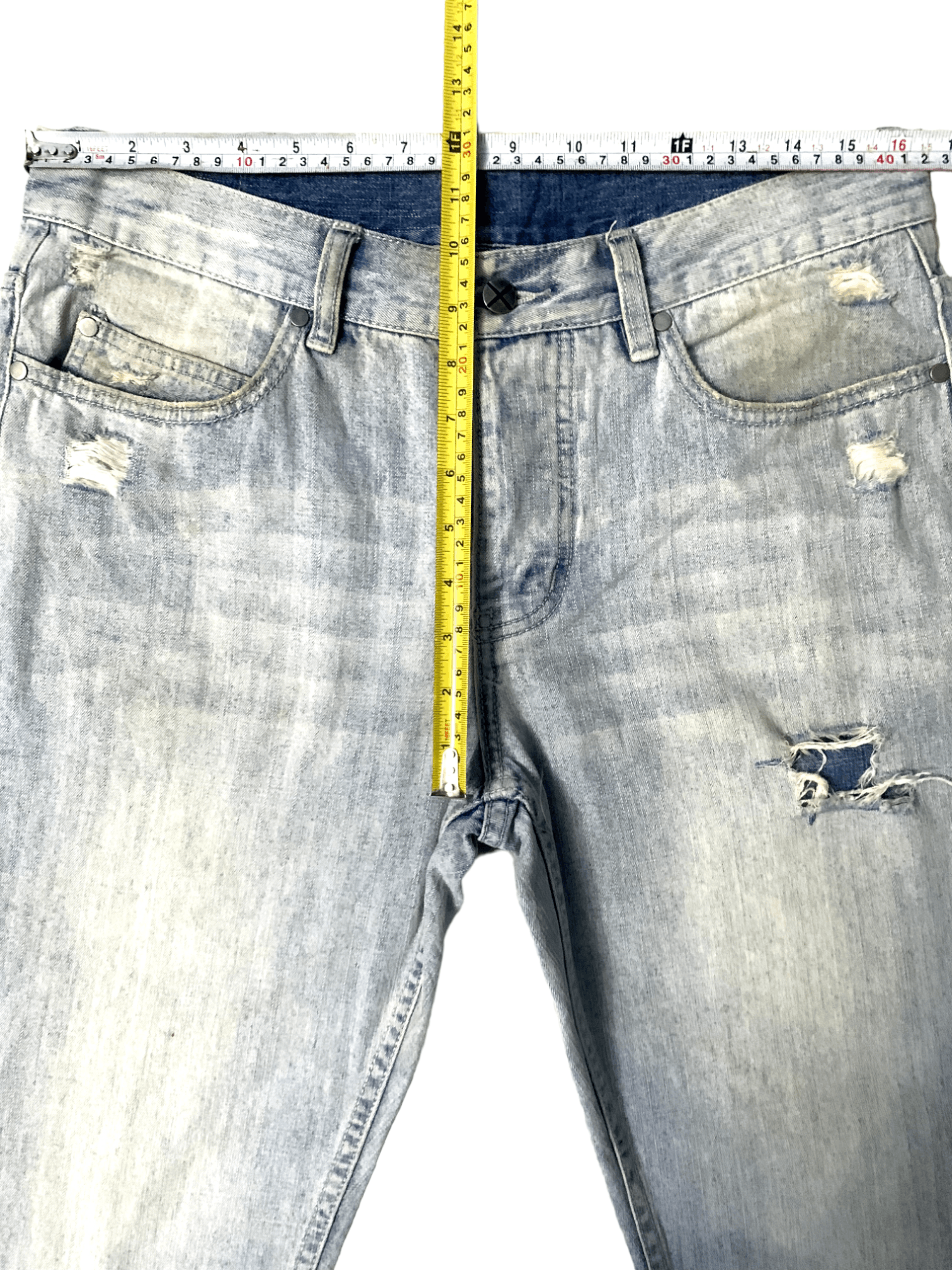 VonZipper SALES 🔥 Vintage Von Zipper Faded Wash Distressed Jeans Size US 33 - 15 Thumbnail