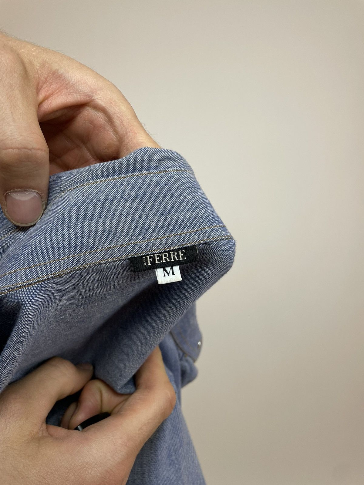 Ferre × Vintage GIANFRANCO FERRE Denim shirt vintage Long sleeve Slim fit Size US M / EU 48-50 / 2 - 10 Thumbnail