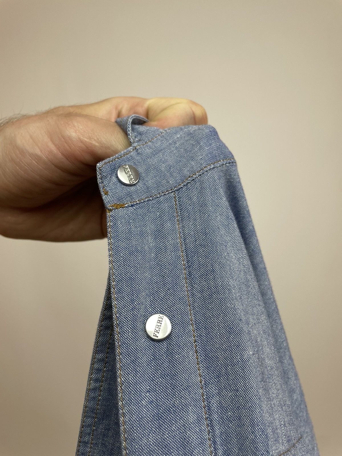 Ferre × Vintage GIANFRANCO FERRE Denim shirt vintage Long sleeve Slim fit Size US M / EU 48-50 / 2 - 11 Thumbnail