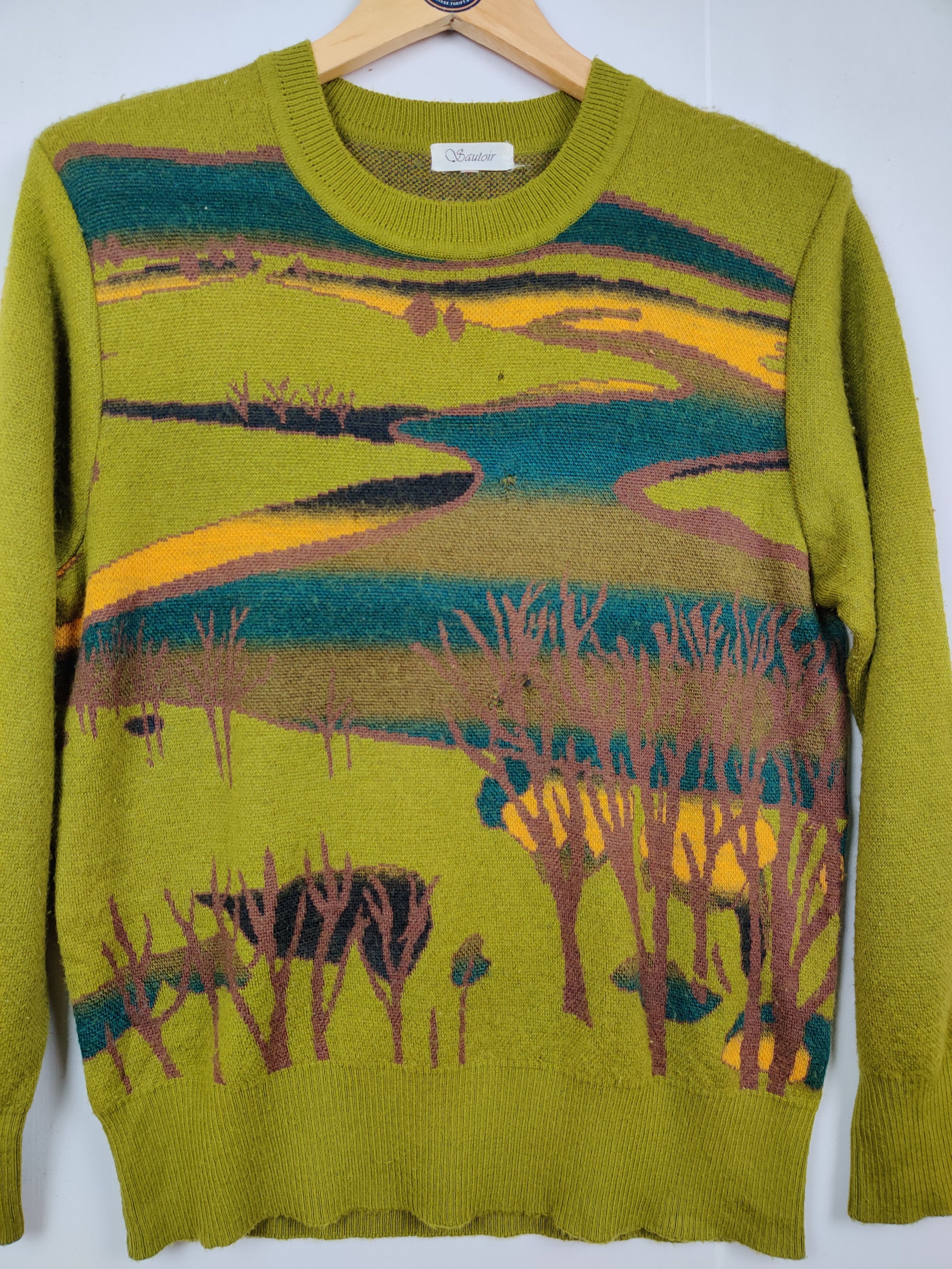 Aran Isles Knitwear Vintage Japanese Brand Art Knit Sweater By Sauloir Size US M / EU 48-50 / 2 - 4 Thumbnail