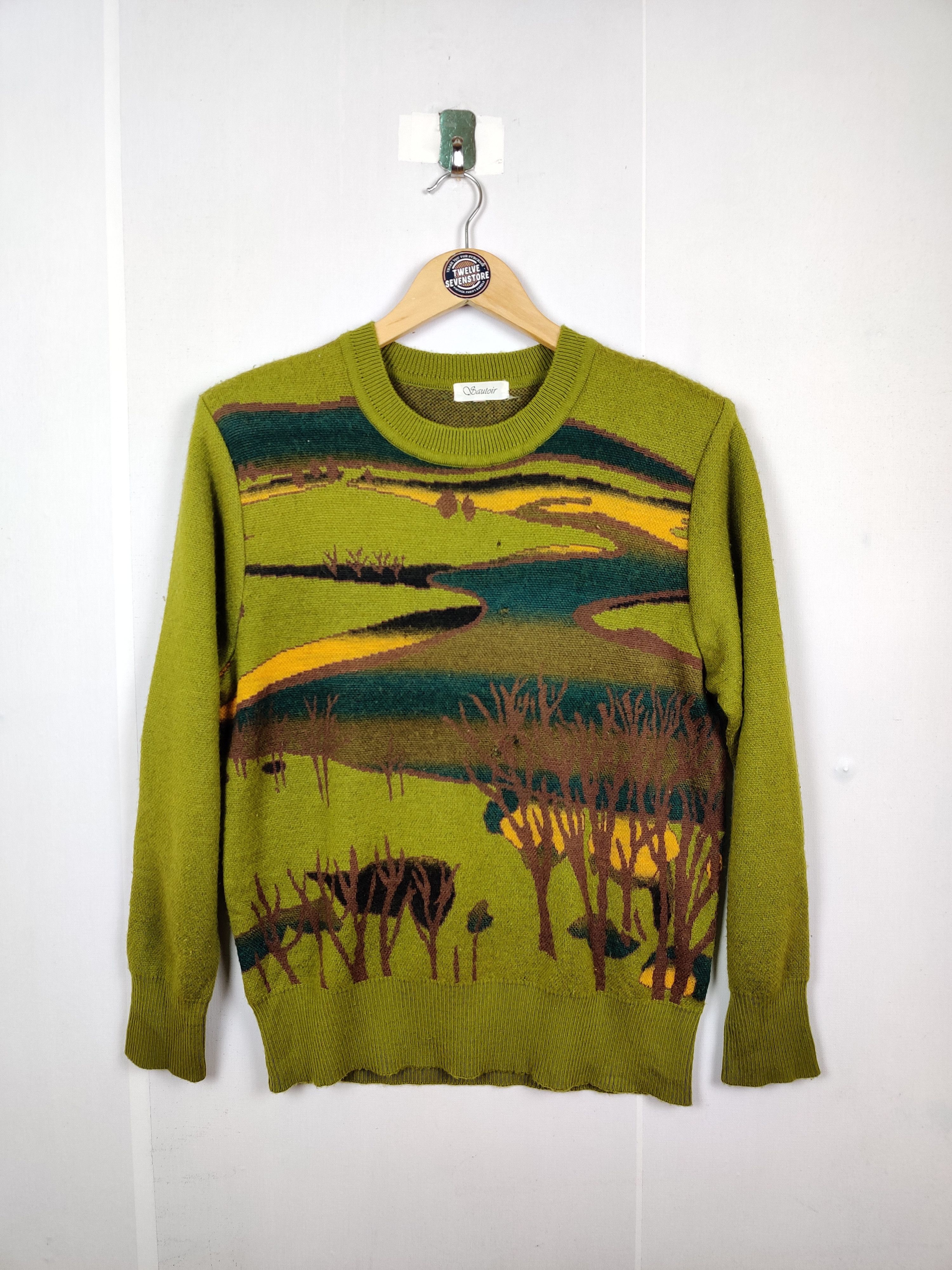 Aran Isles Knitwear Vintage Japanese Brand Art Knit Sweater By Sauloir Size US M / EU 48-50 / 2 - 1 Thumbnail