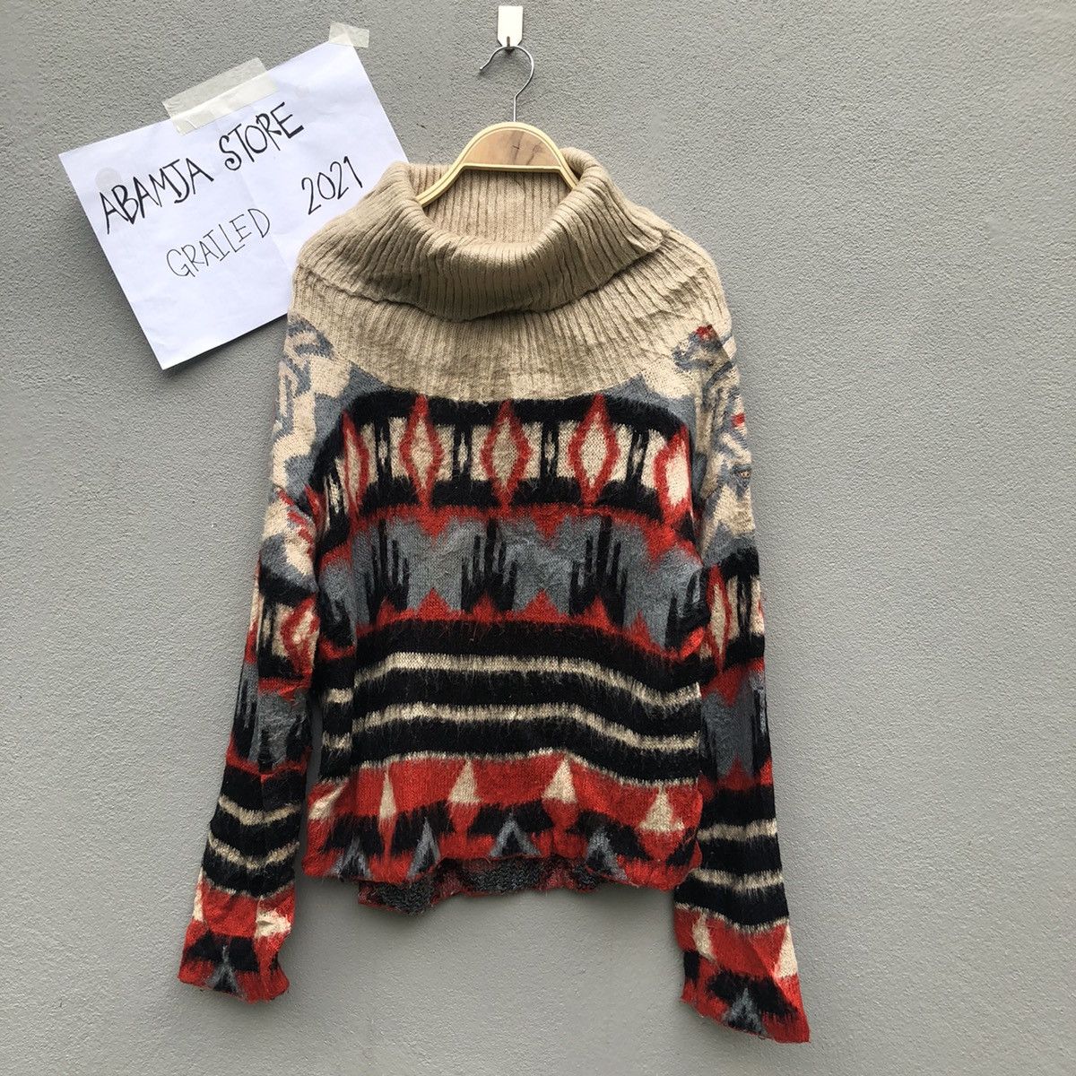 Aran Isles Knitwear × Homespun Knitwear Vintage A.I.C Art Turtle Neck Knitwear Sweater Jumper Size US M / EU 48-50 / 2 - 1 Thumbnail